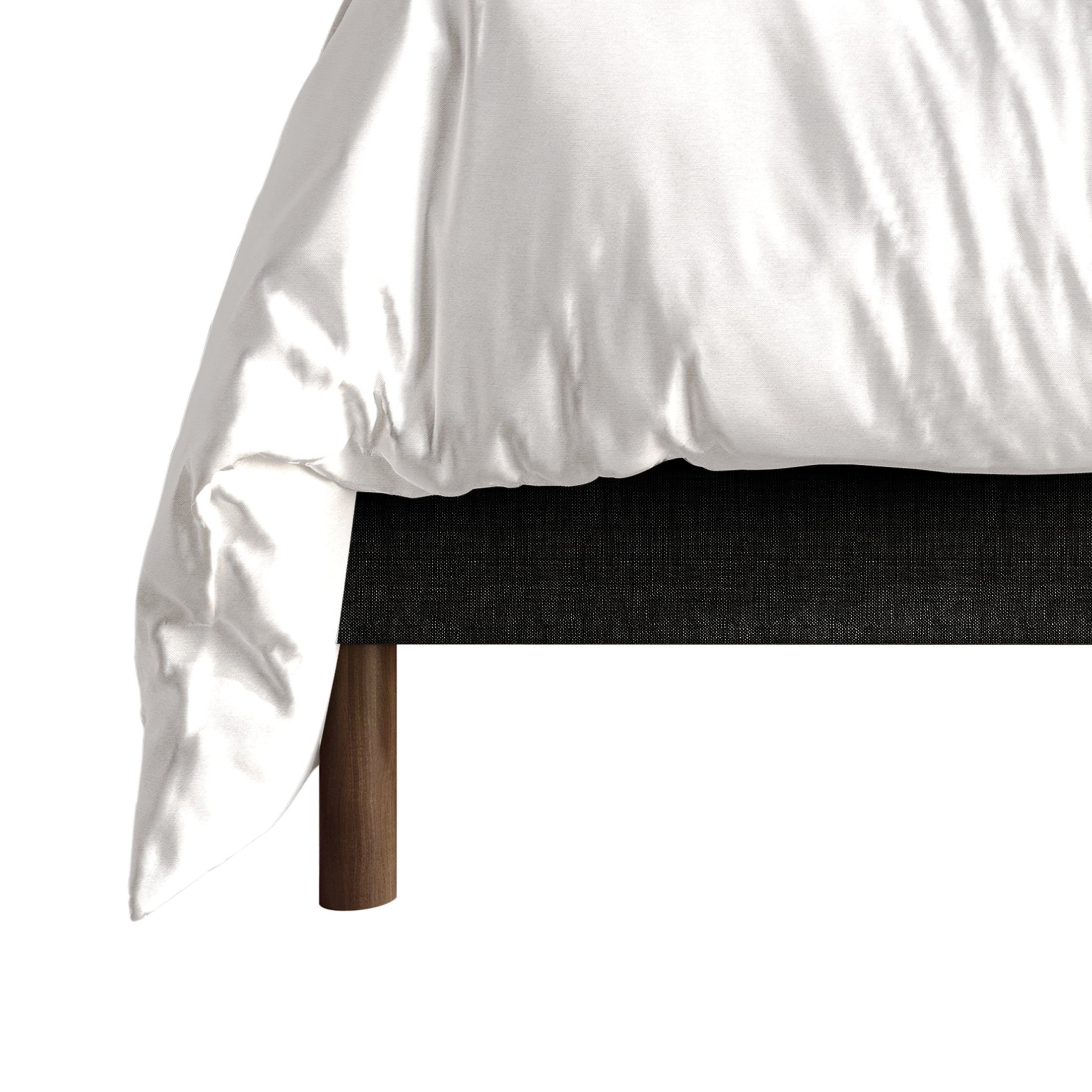 Castle Place Elegant Square Tufted Linen Upholstered Full Platform Bed, Black - Image 6