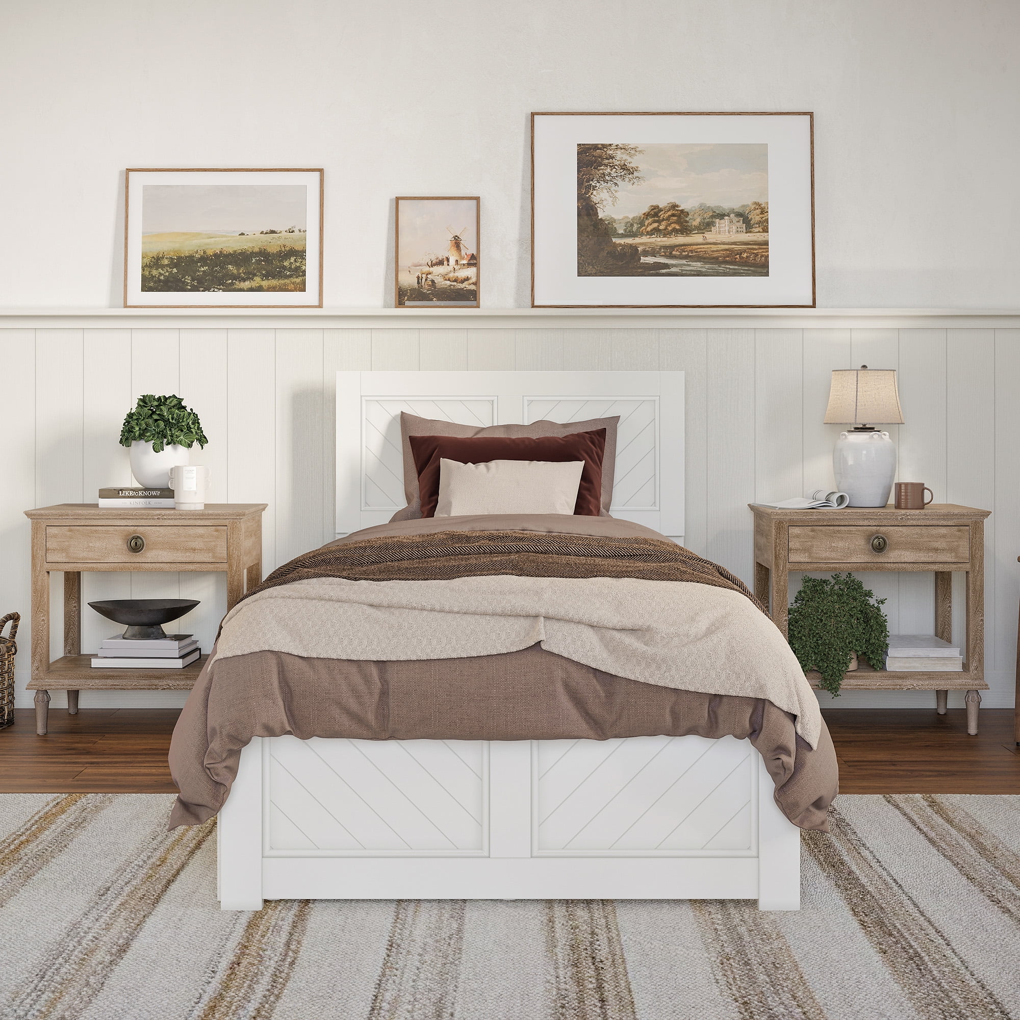 AFI Canyon White Storage Platform Bed with Matching Footboard, Twin XL - Image 2