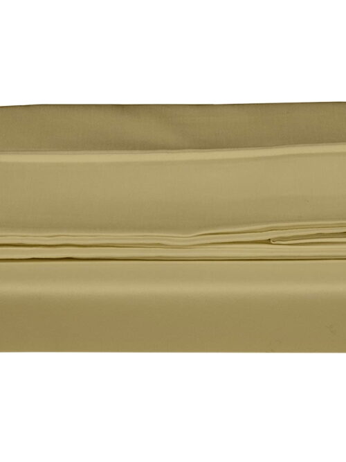 A1HC 100% Organic Cotton Flat Sheet 300 TC, Wrinkle Resistant Soft Lustrous Sateen Weave Sheets, Queen 105" x 96", Sand
