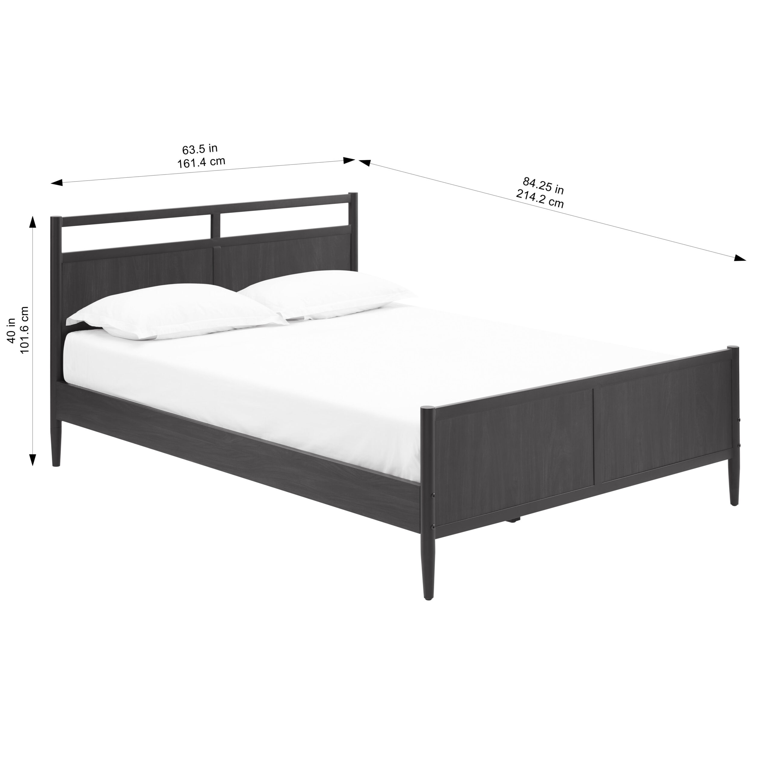 Better Homes & Gardens Oaklee Queen Bed, Charcoal Finish - Image 4