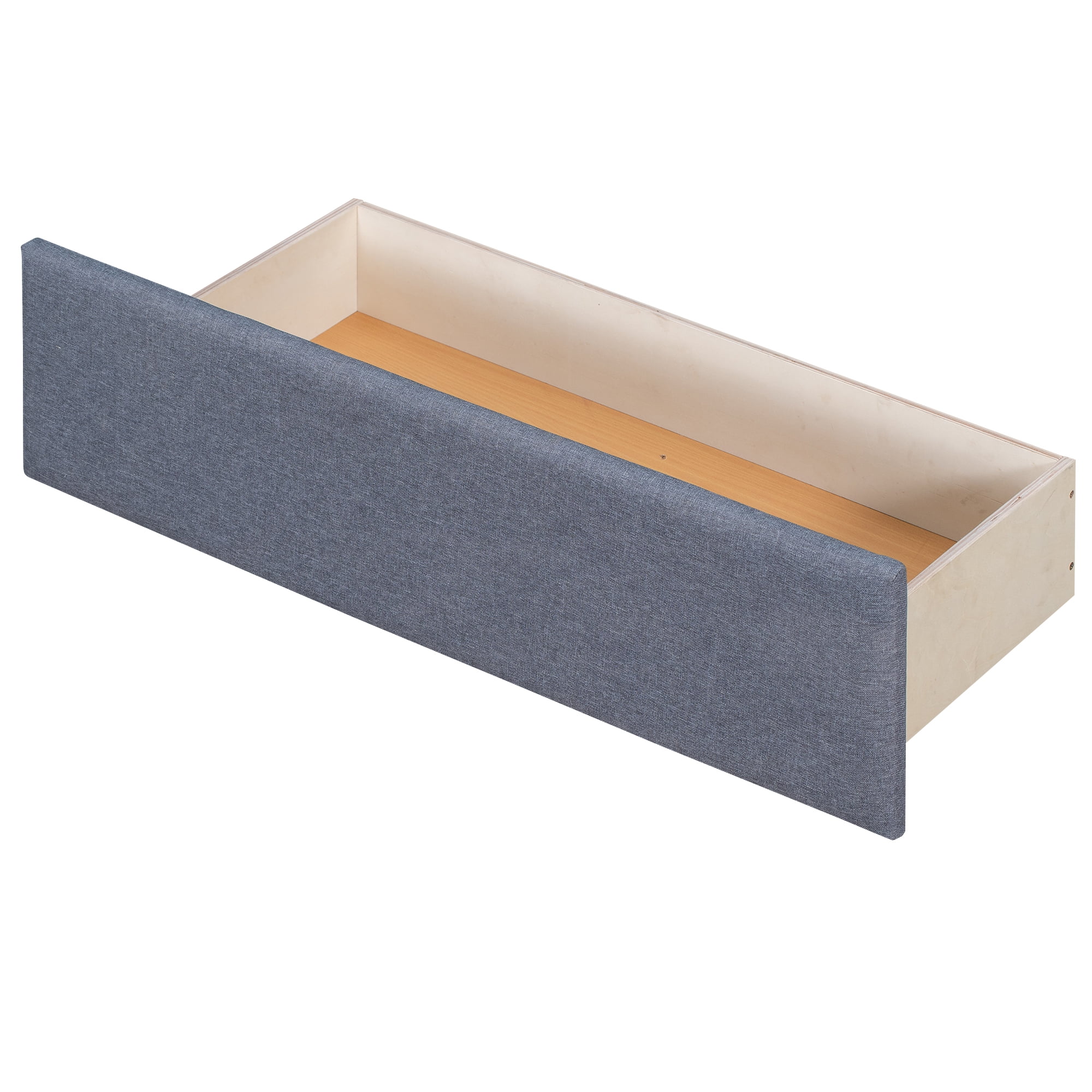 EUROCO Upholstery L-Shaped Twin Platform Bed with Drawers and Trundle,Square Table for Bedroom - Image 5