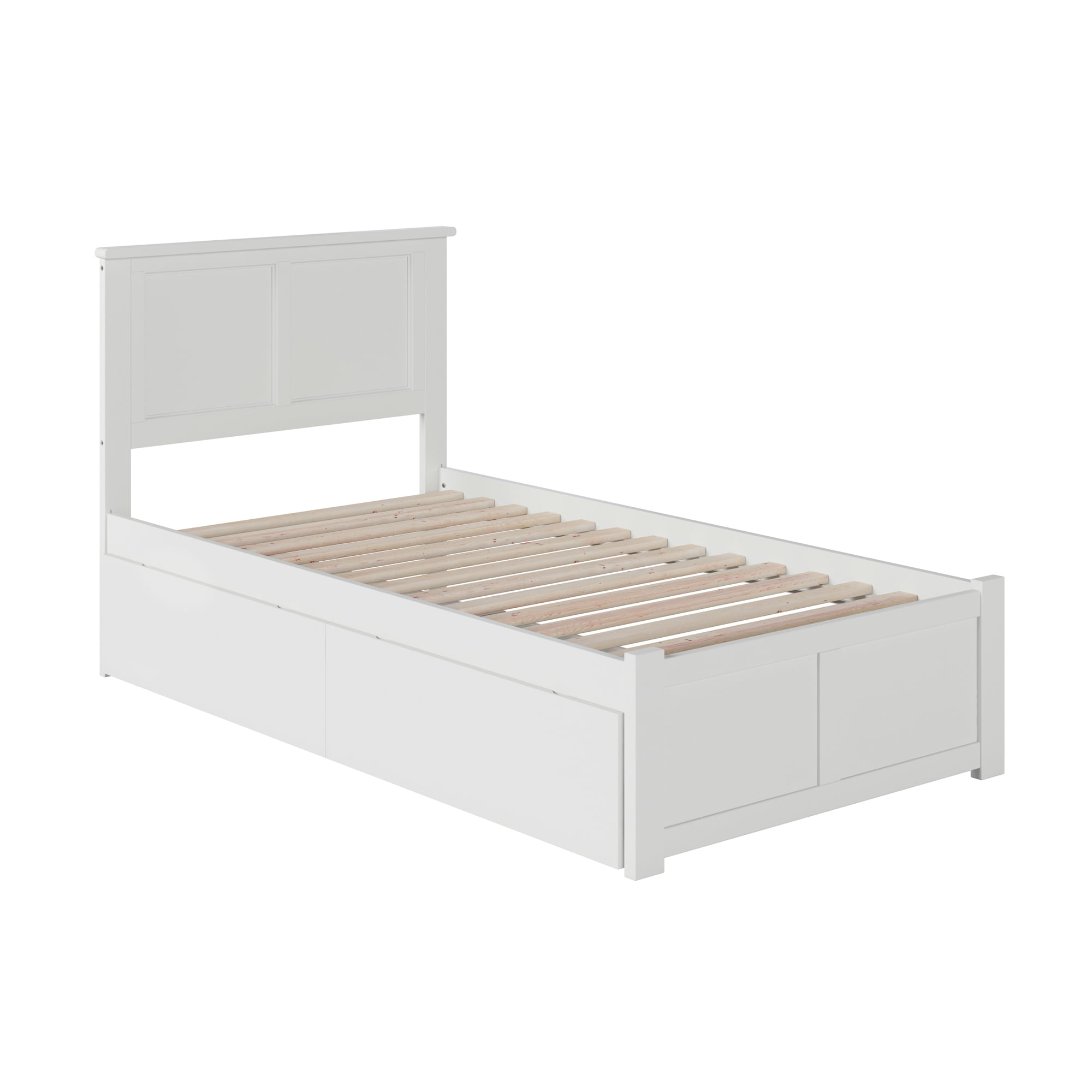 AFI Madison Twin Solid Wood Platform Bed with Footboard & Storage Drawers, White - Image 5