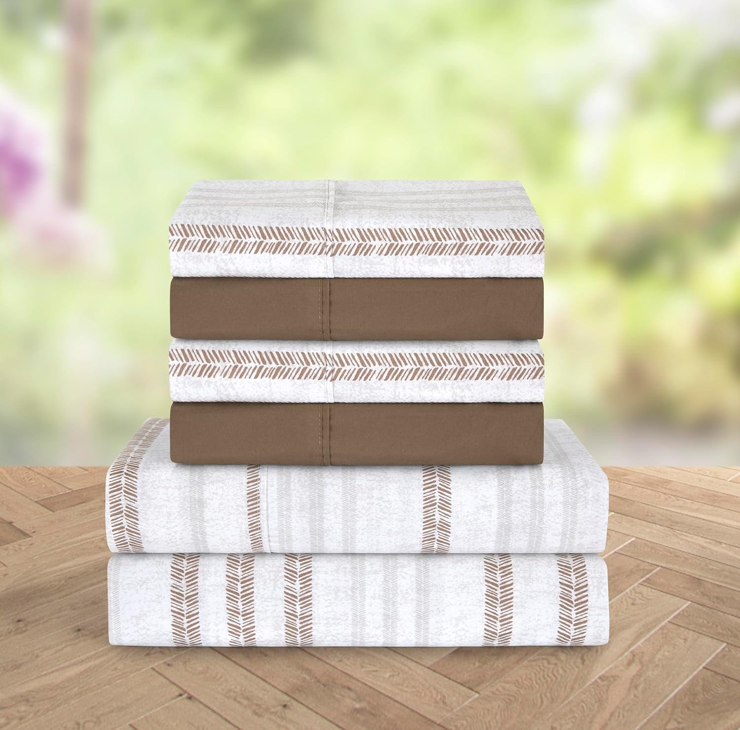 Elegant Comfort 1800 Series Deep Pocket Soft Microfiber 4 Piece Queen Sheet Sets Queen, Traci Linen - Image 2