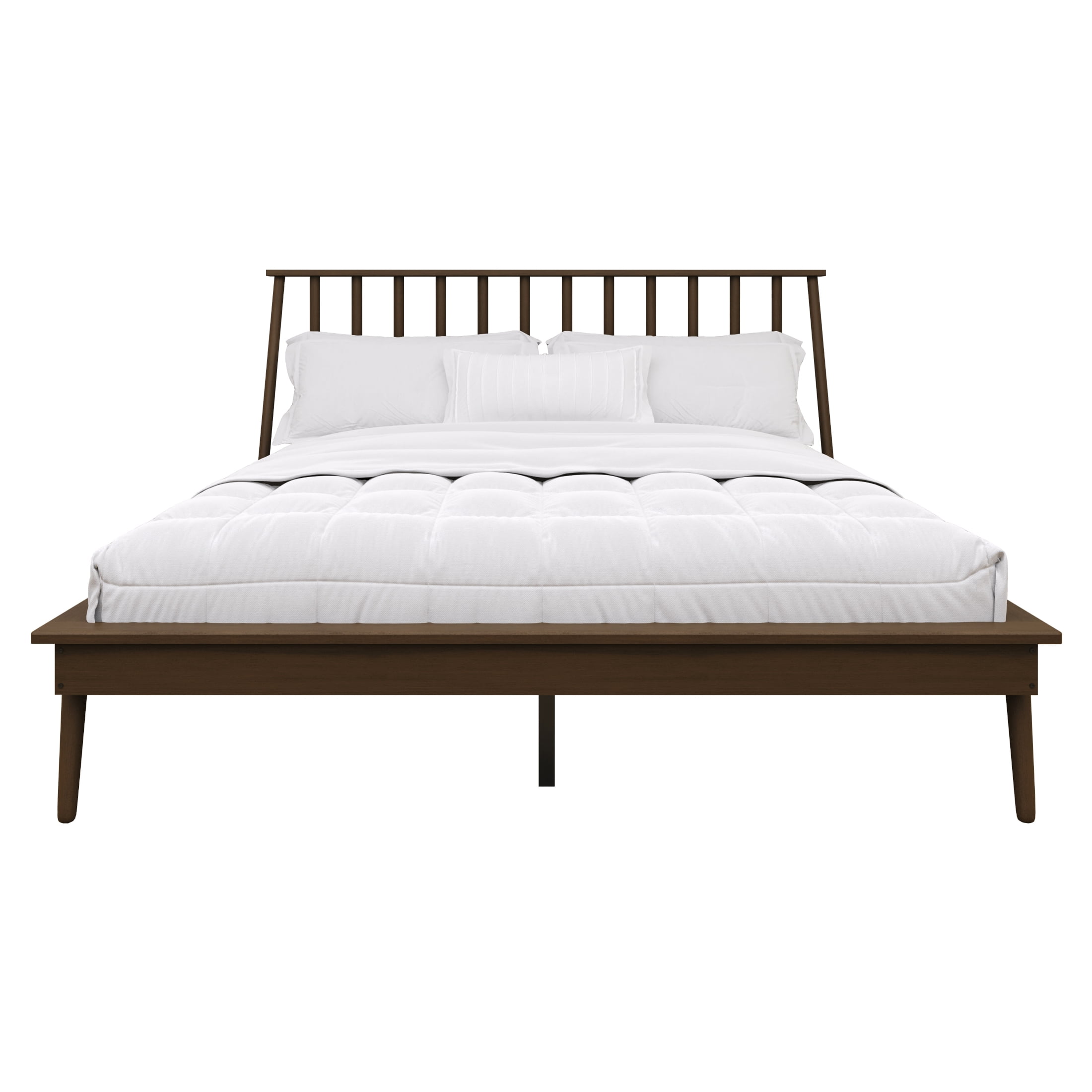 Castle Place Vintage Spindle Wooden King Platform Bed, Walnut - Image 6