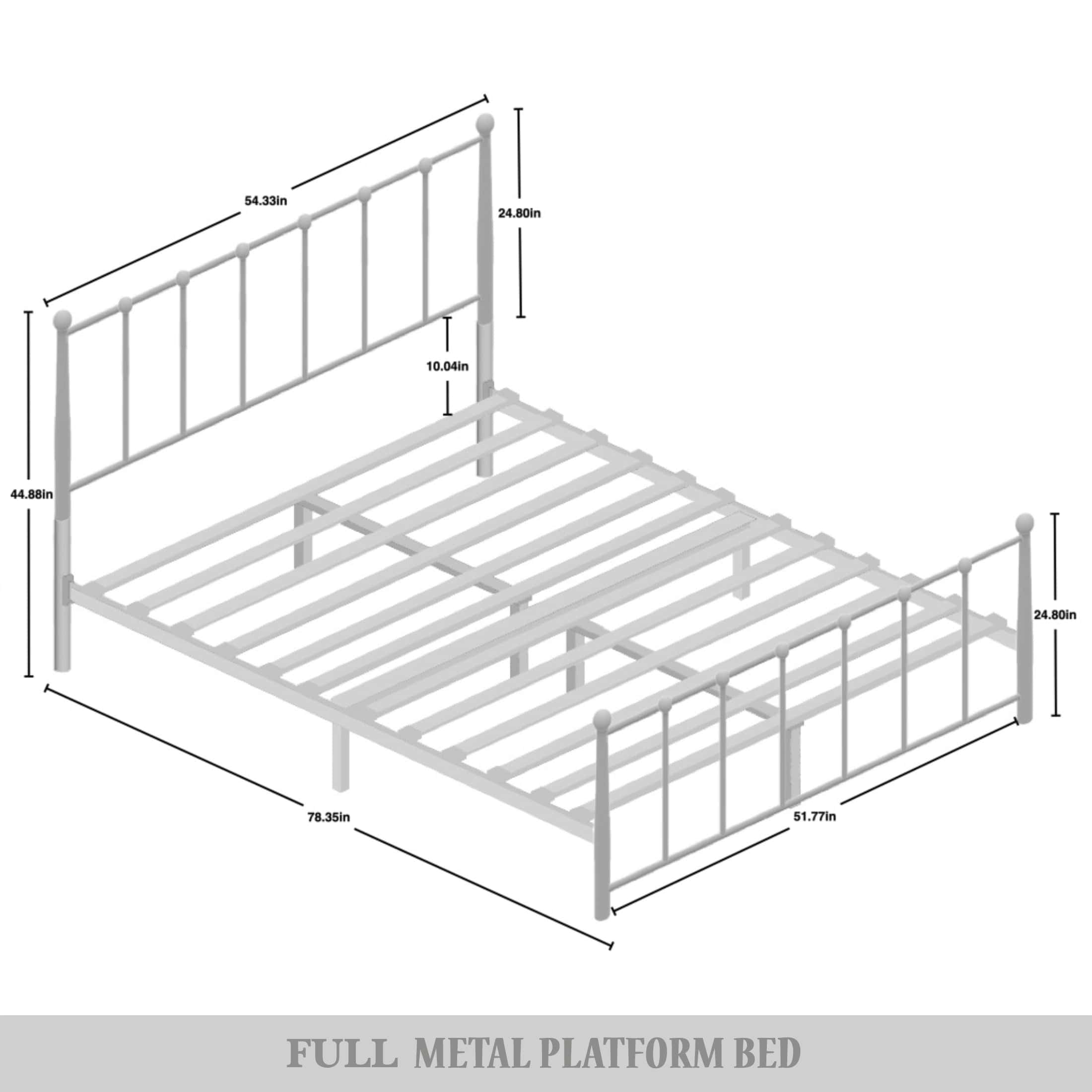 Castle Place Metal Full Size Platform Bed, Black, Classic - Image 6