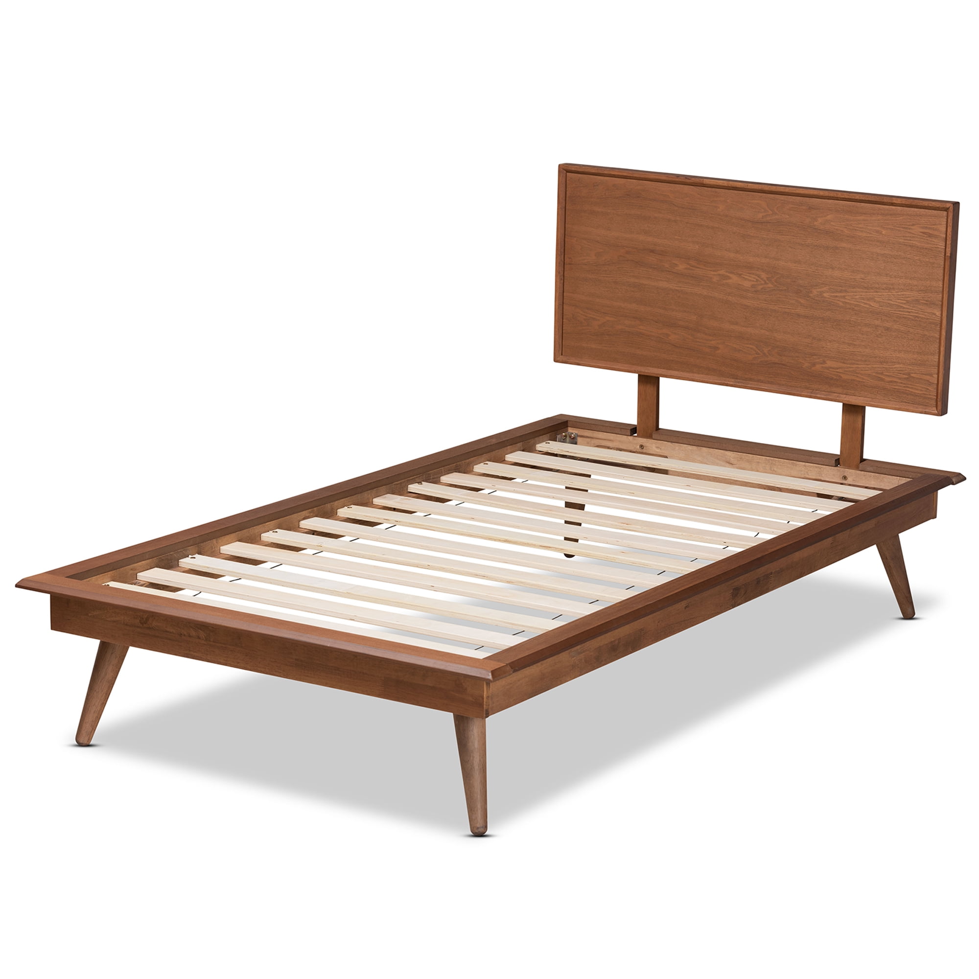 Baxton Studio Karine Mid-Century Engineered Wood Platform Bed, Twin, Ash Walnut - Image 4