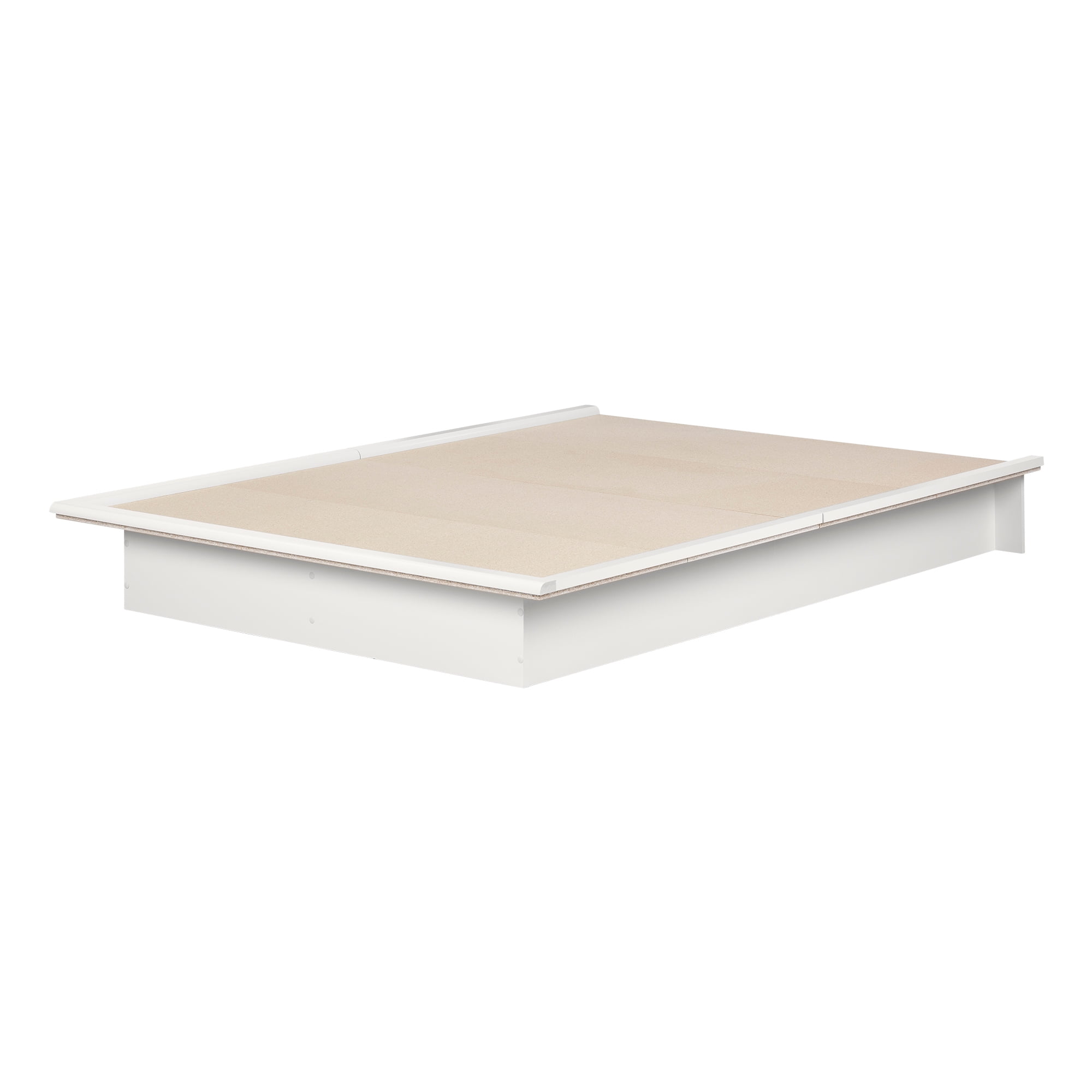 South Shore Basics 54" Full Size Platform Bed with Molding, White - Image 2