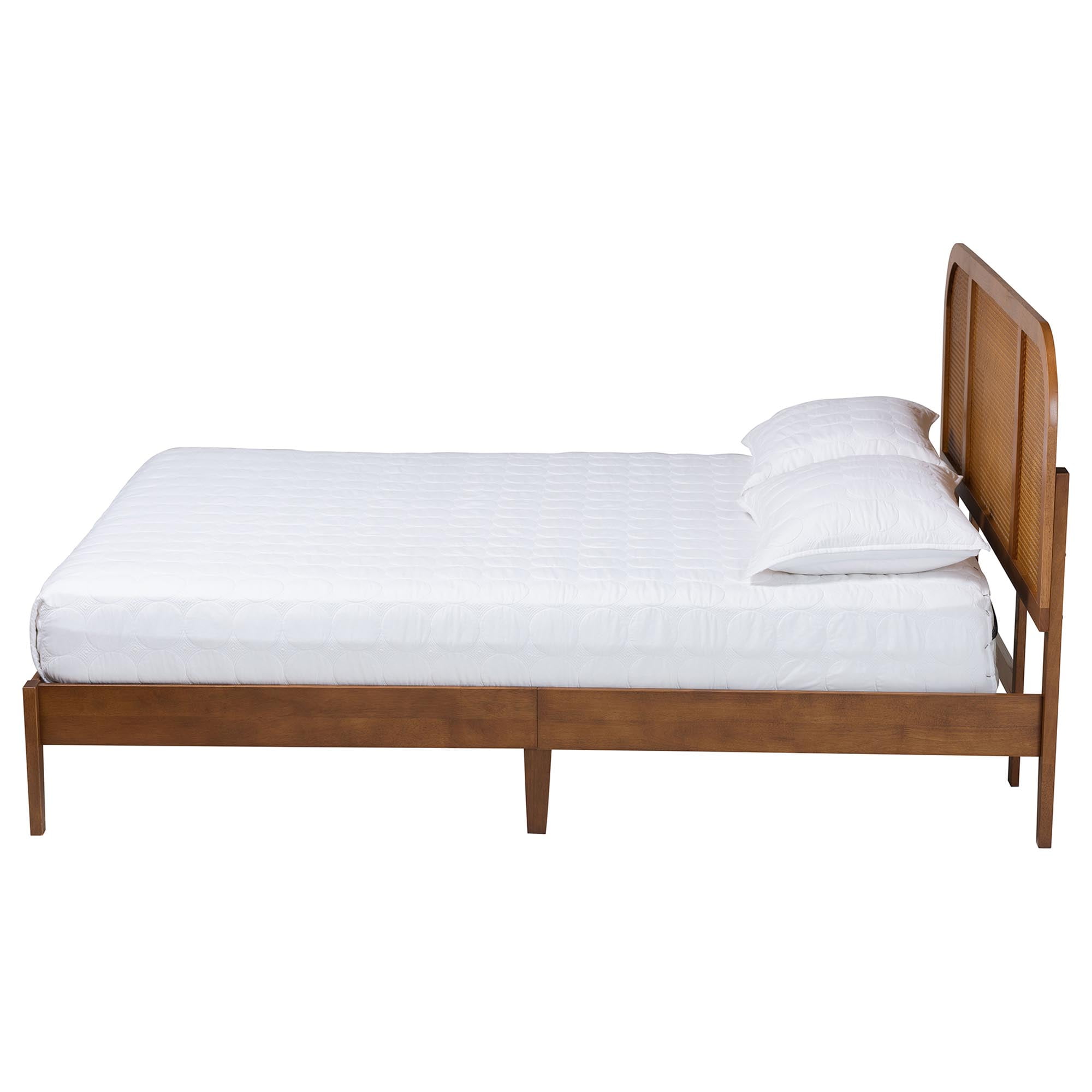 Baxton Studio Fleur Mid-Century Platform Bed, Queen, Walnut Brown - Image 3