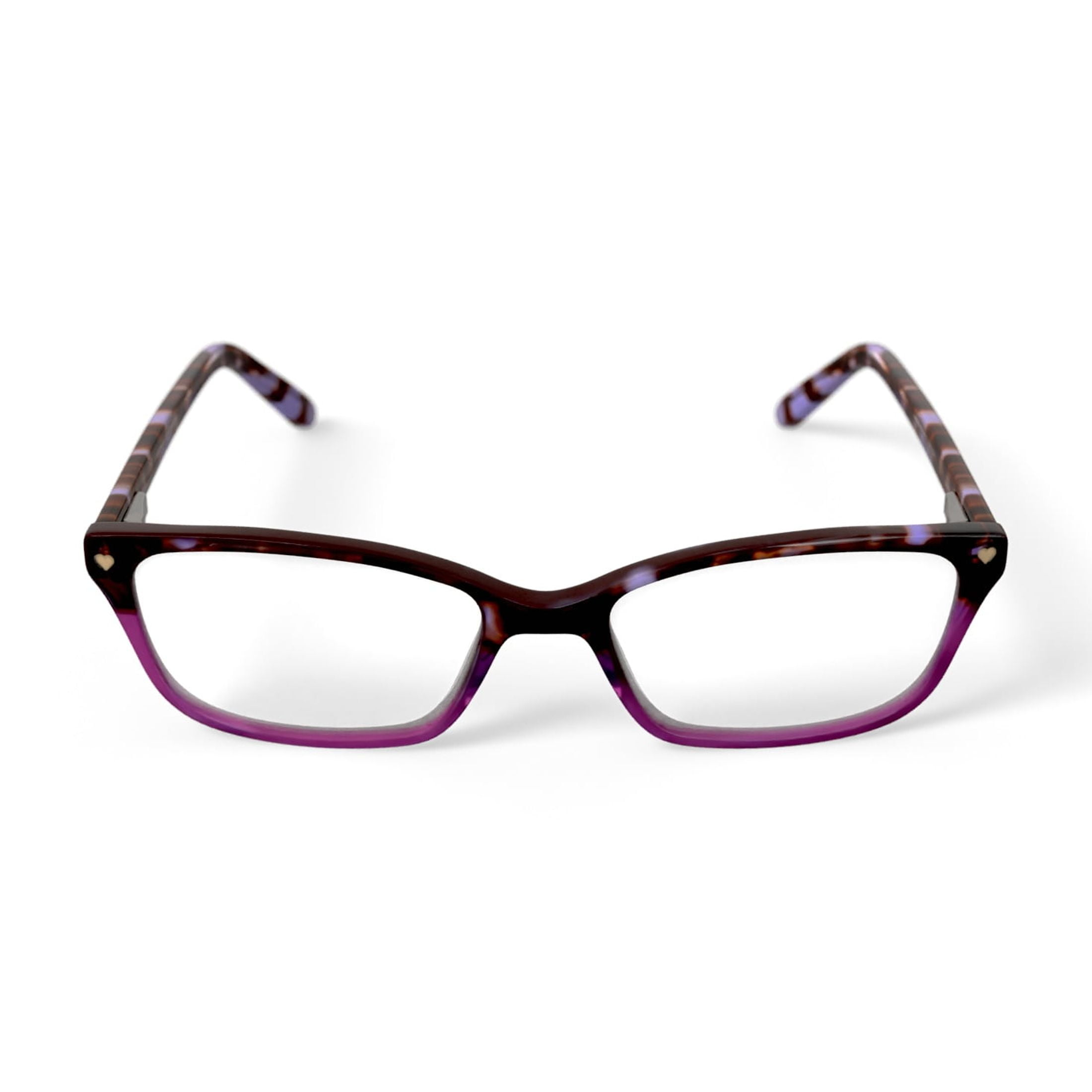 Hard Candy Women's HC07 Rectangular Prescription Eyeglasses with Case, Purple Tortoise - Image 4