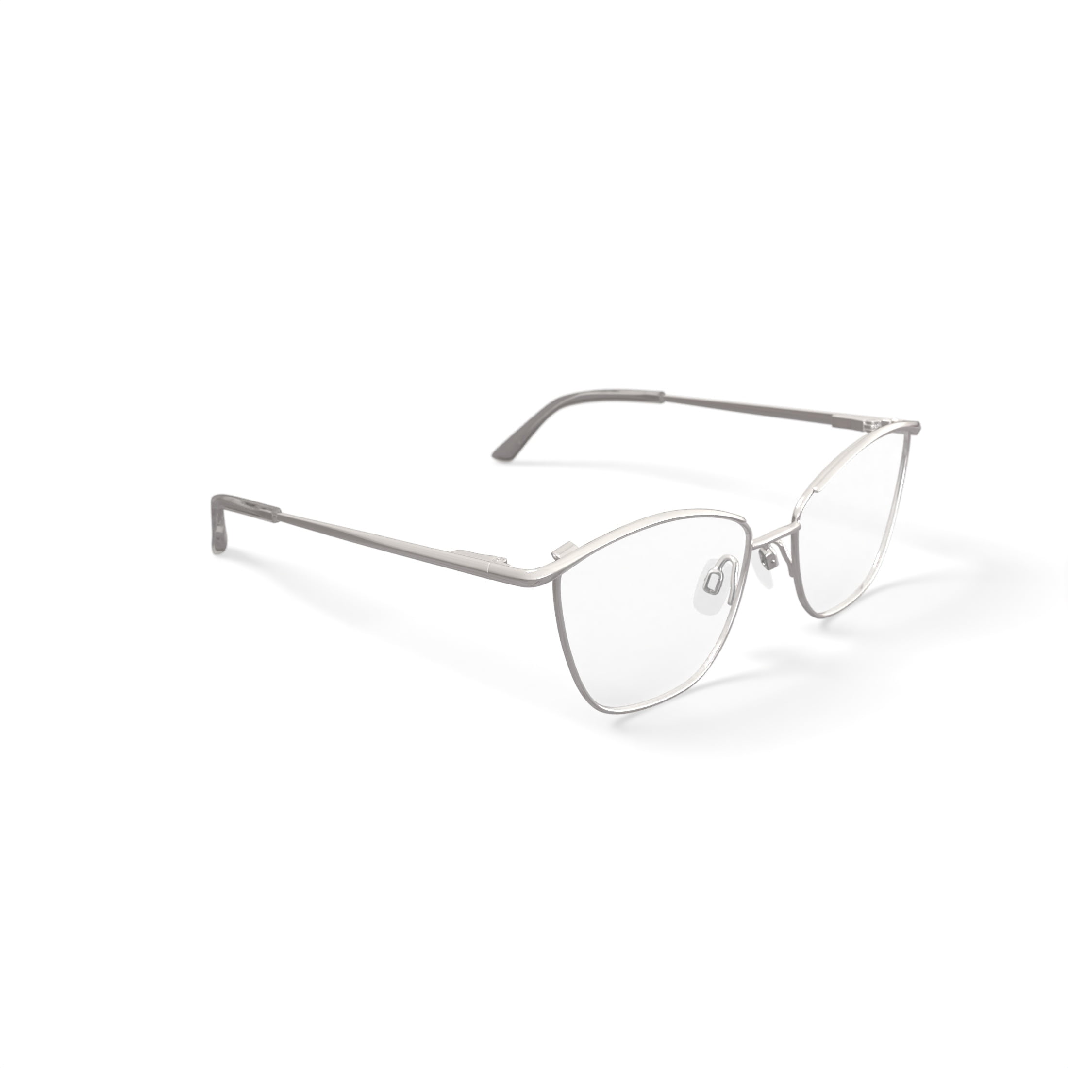 Walmart Women's MV016 Chelsea Cat Eye Prescription Eyeglasses with Case, Silver - Image 3