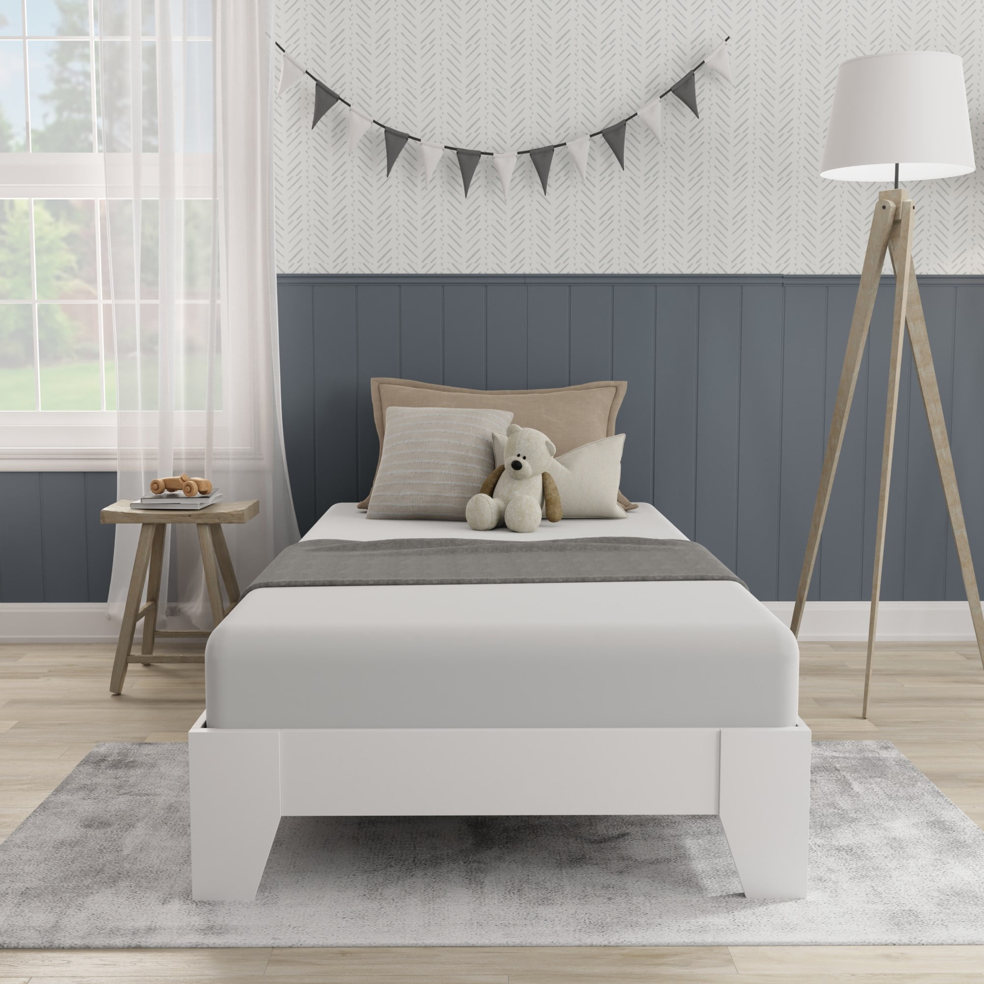 Hillsdale Casey Twin Wood Platform Bed, White - Image 5