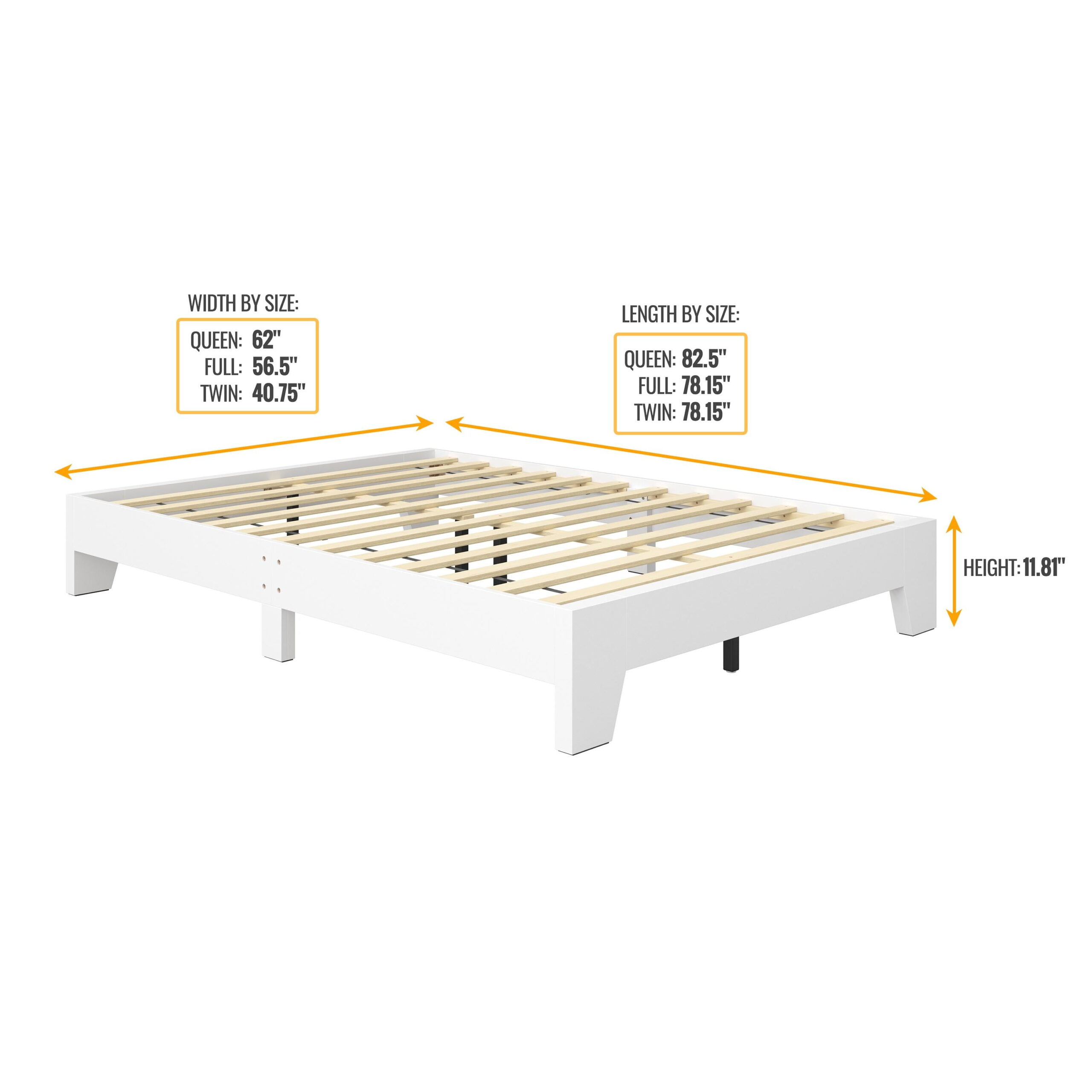 Boyd Sleep Lugano Twin White Platform Bed Frame, Modern No Headboard Design, Easy Assembly - Image 2