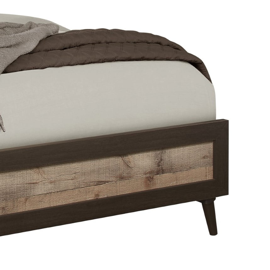 Home Design Janet Full Bed Frame with Wood Grain Panel Headboard and Footboard, Natural Oak, Easy assembly - Image 5