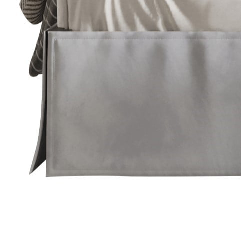 Home Design Bruce King Tufted Upholstered Platform Bed Frame with Wingback Headboard and Nailhead Trim, Silver Gray, Easy Assembly - Image 5