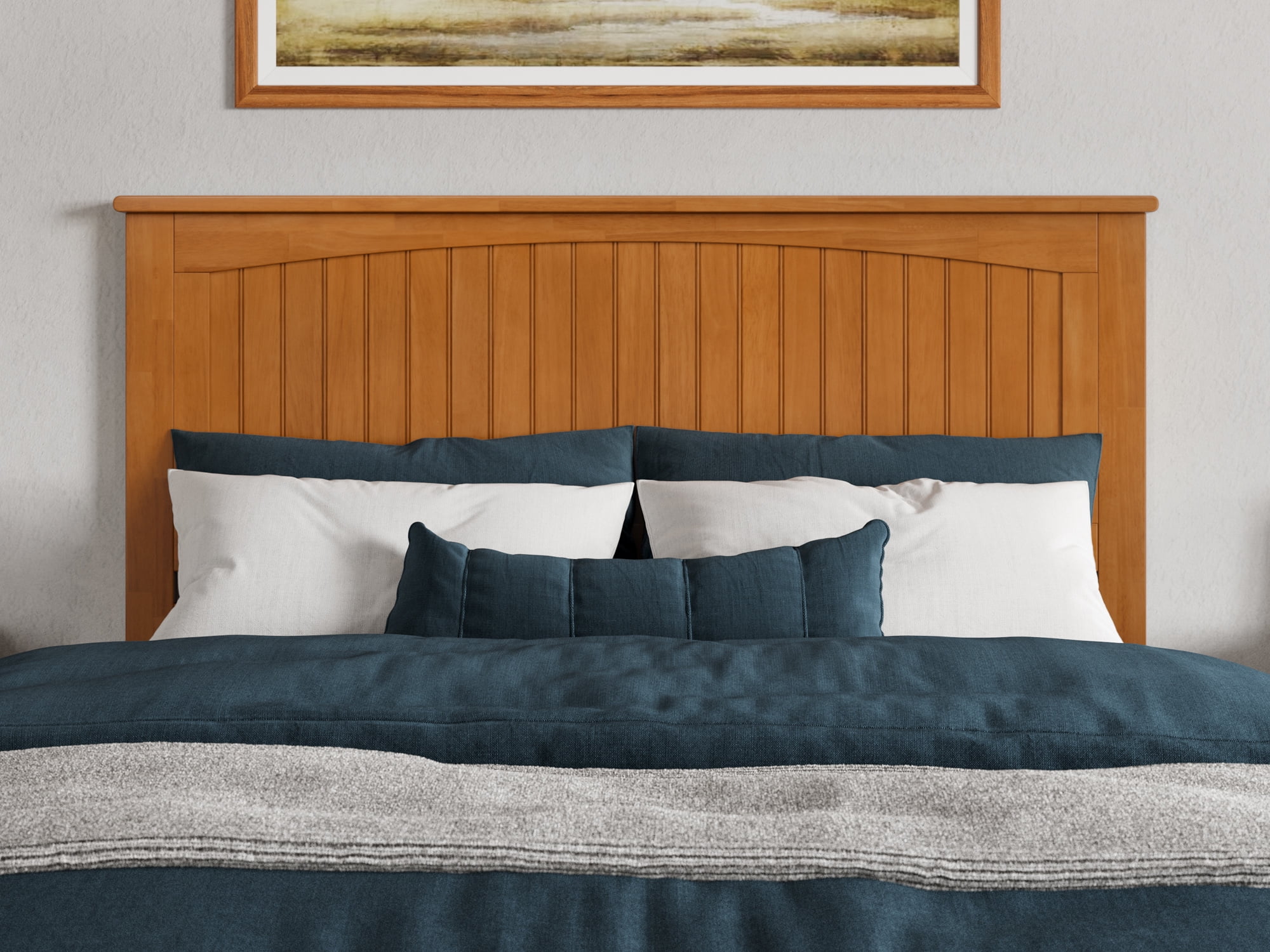 AFI Naples Queen Solid Wood Low Profile Platform Bed with Matching Footboard, Light Toffee - Image 5