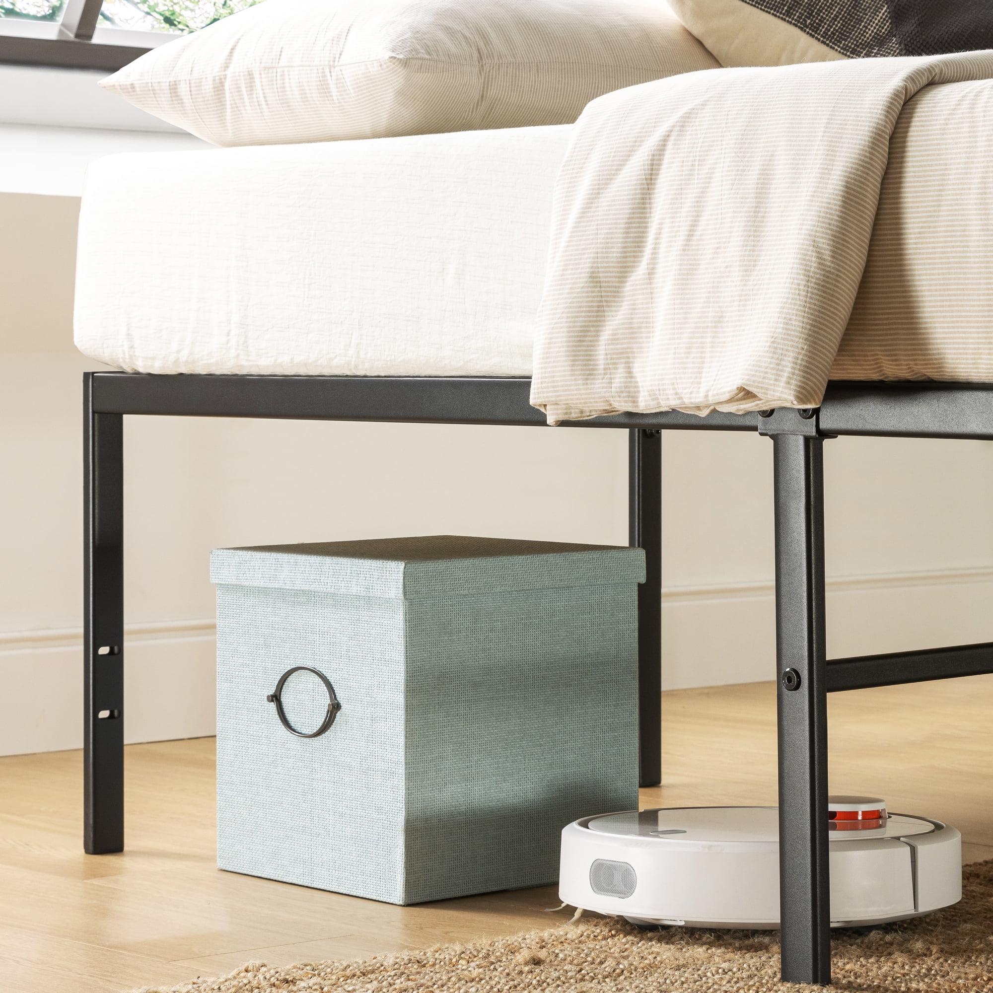 Best Price Mattress 18" Metal Platform Bed Frame, Heavy-Duty Steel Slats, Black, Full - Image 2