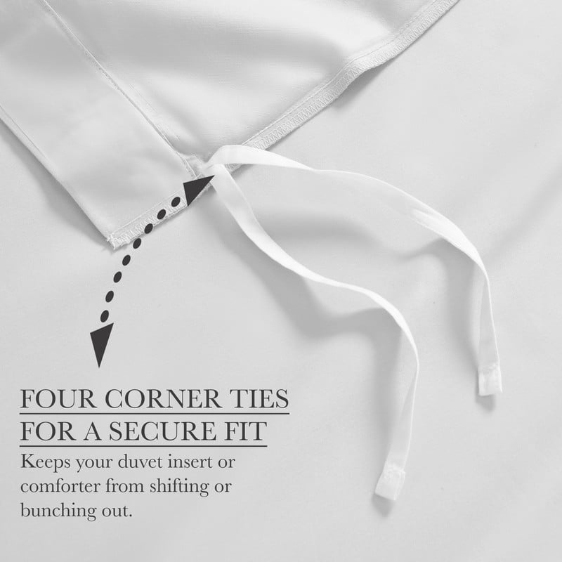 Superior 650 Thread Count Egyptian Cotton Duvet Cover Set, White, Full/ Queen - Image 7