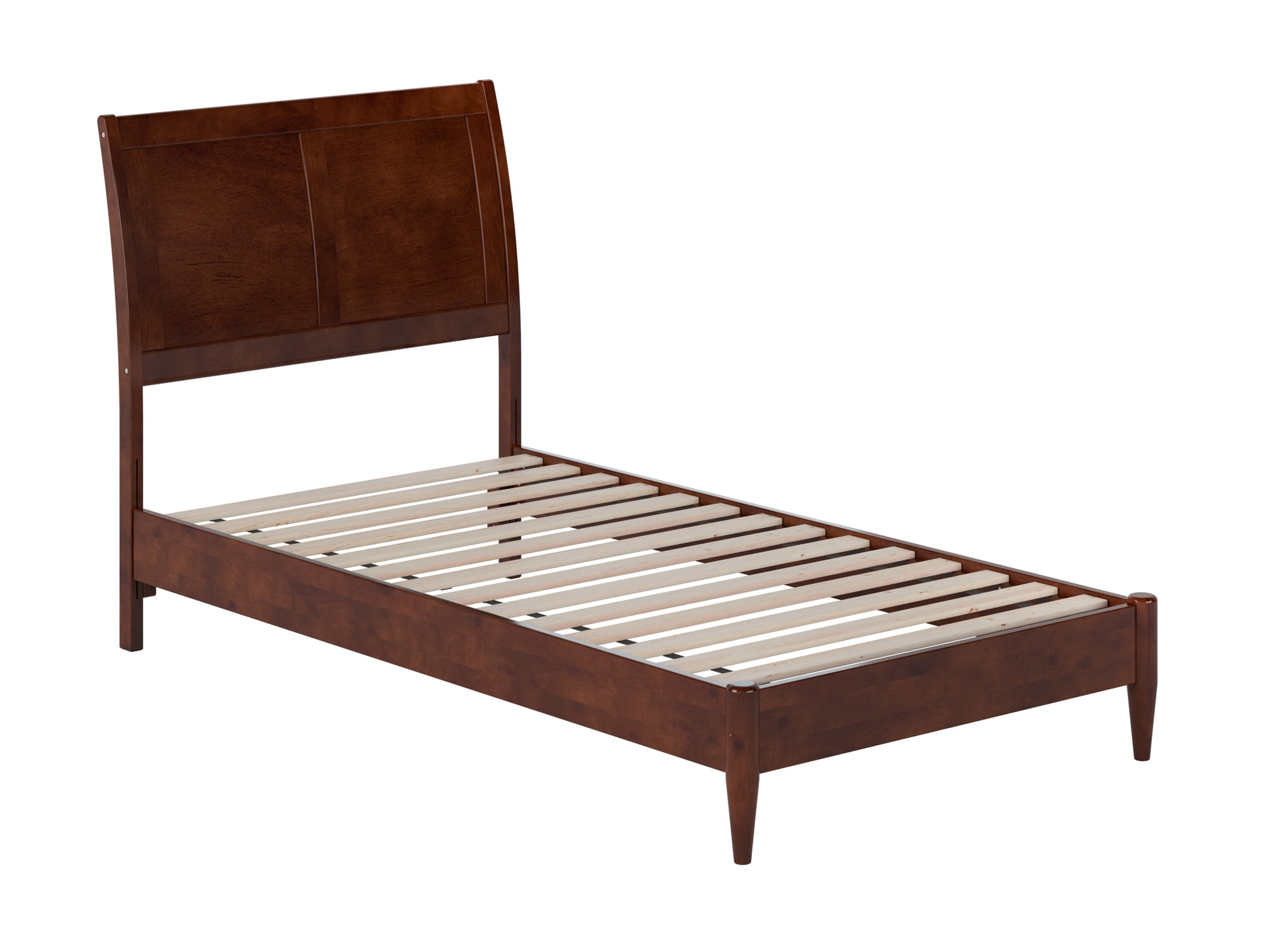 AFI Valencia Twin Solid Wood Low Profile Sleigh Platform Bed, Walnut - Image 2