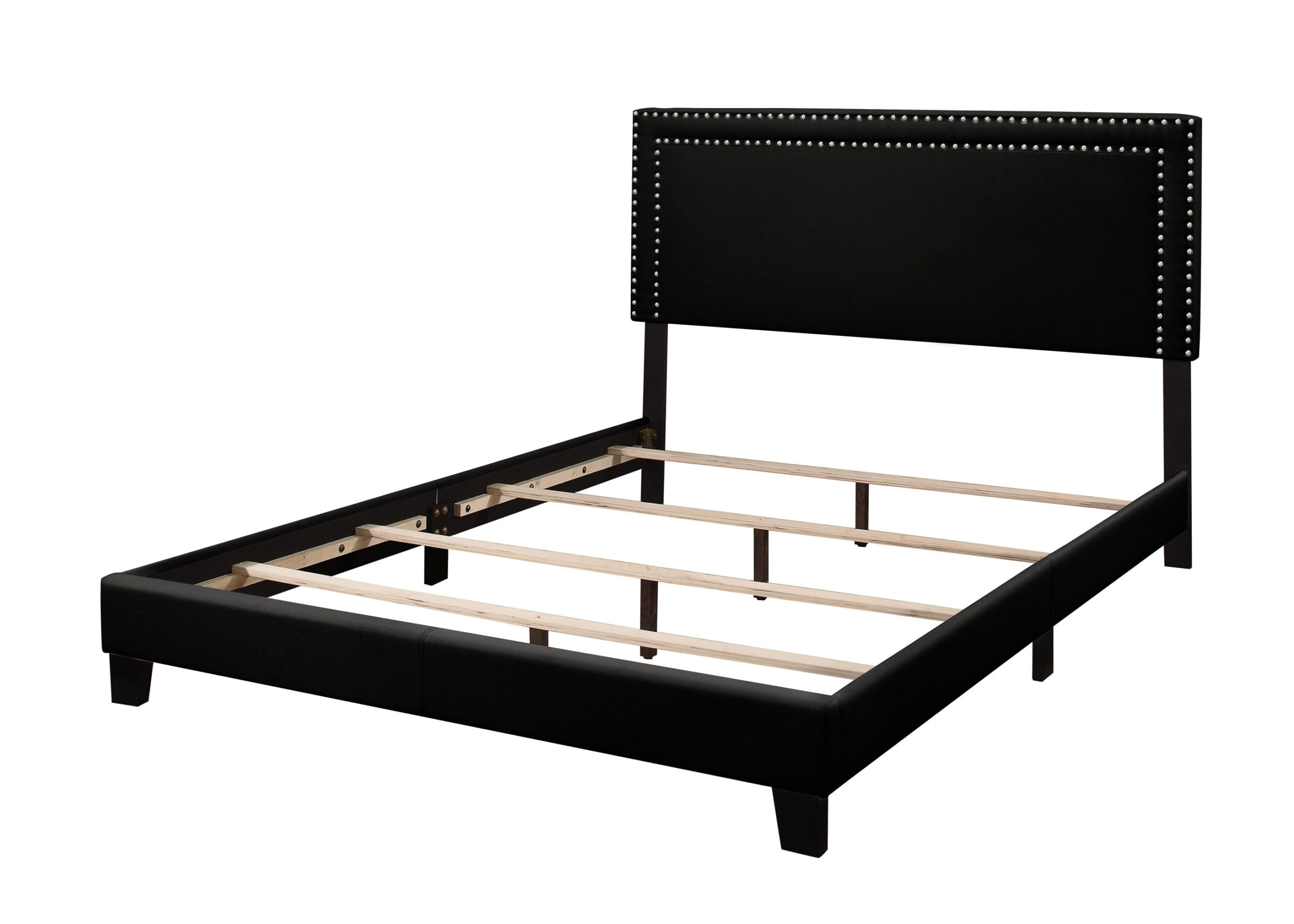 Home Design Ocala Full Upholstered Panel Bed Frame with Padded Headboard and Sturdy Support, Black, Easy Assembly - Image 5