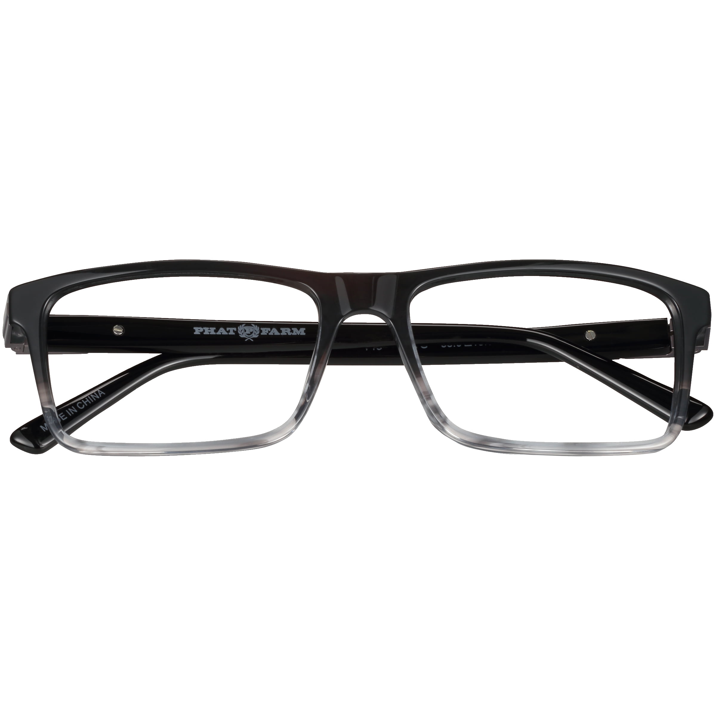 Phat Farm Men's HV713 Rectangular Prescription Eyeglasses with Case, Grey Crystal Gradient - Image 3