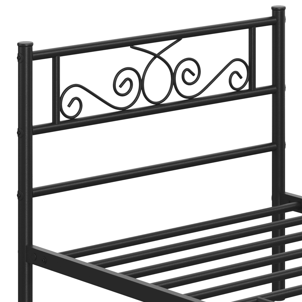 Renwick Modern Scroll Metal Platform Bed for Adult, Black, Twin XL - Image 6