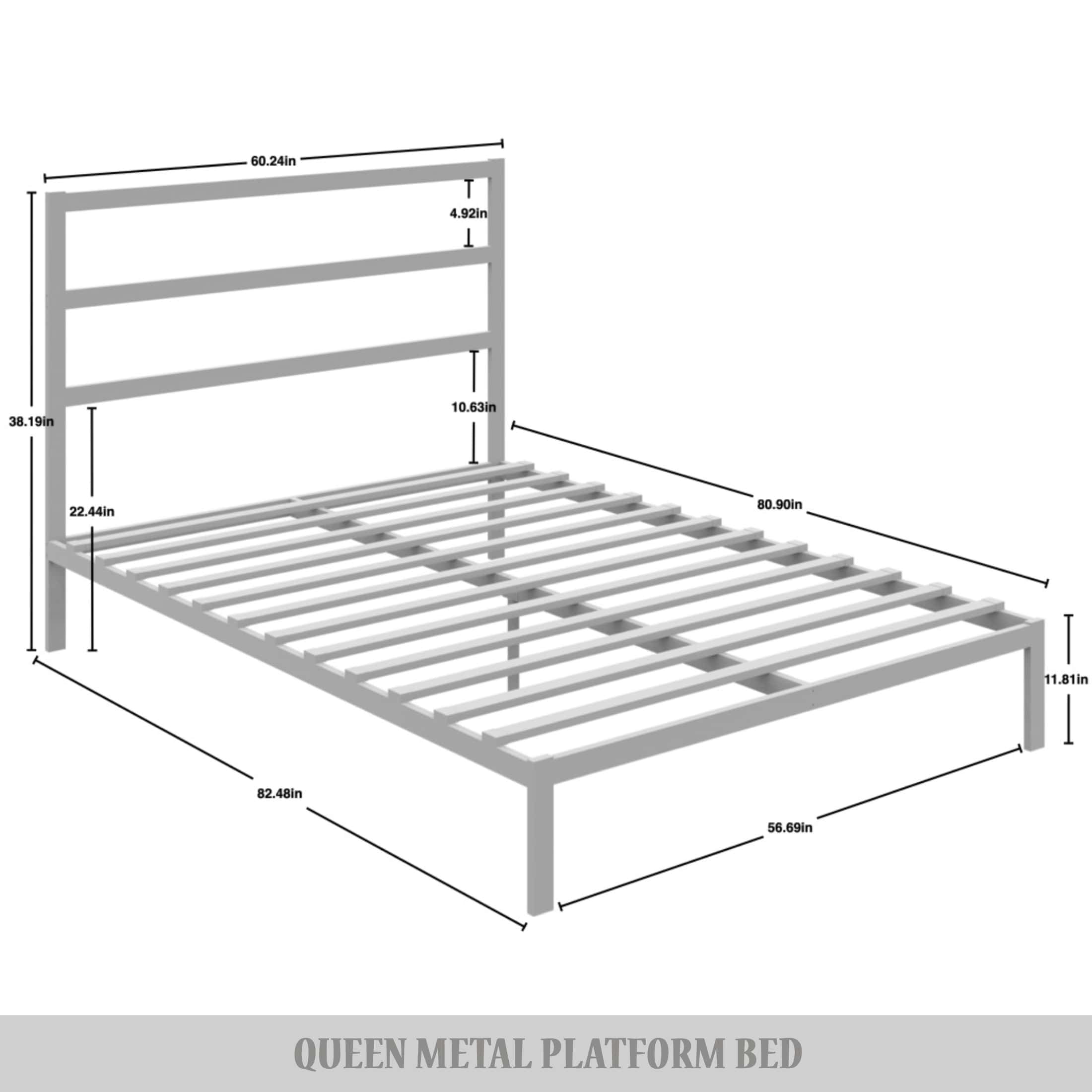 Castle Place Classic Metal Platform Bed, Queen Size, Black - Image 6