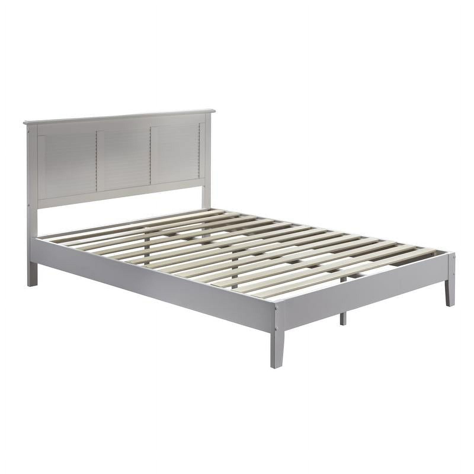 Lubi PWhite Queen Wood Platform Bed - Image 3
