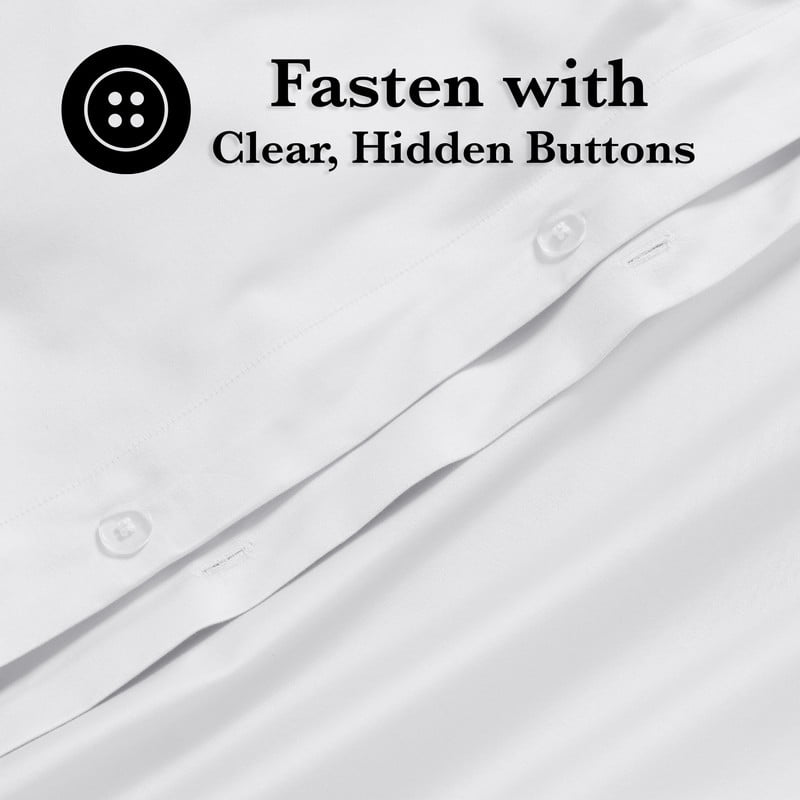 Superior 650 Thread Count Egyptian Cotton Duvet Cover Set, White, Full/ Queen - Image 6