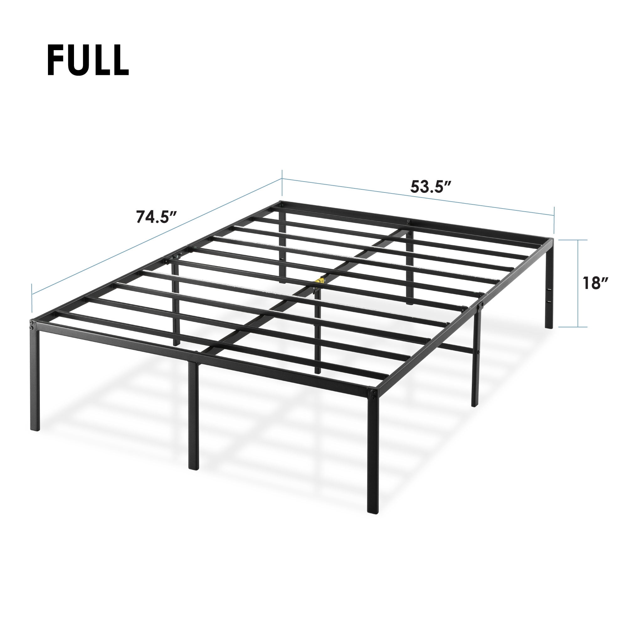 Best Price Mattress 18" Metal Platform Bed Frame, Heavy-Duty Steel Slats, Black, Full - Image 3