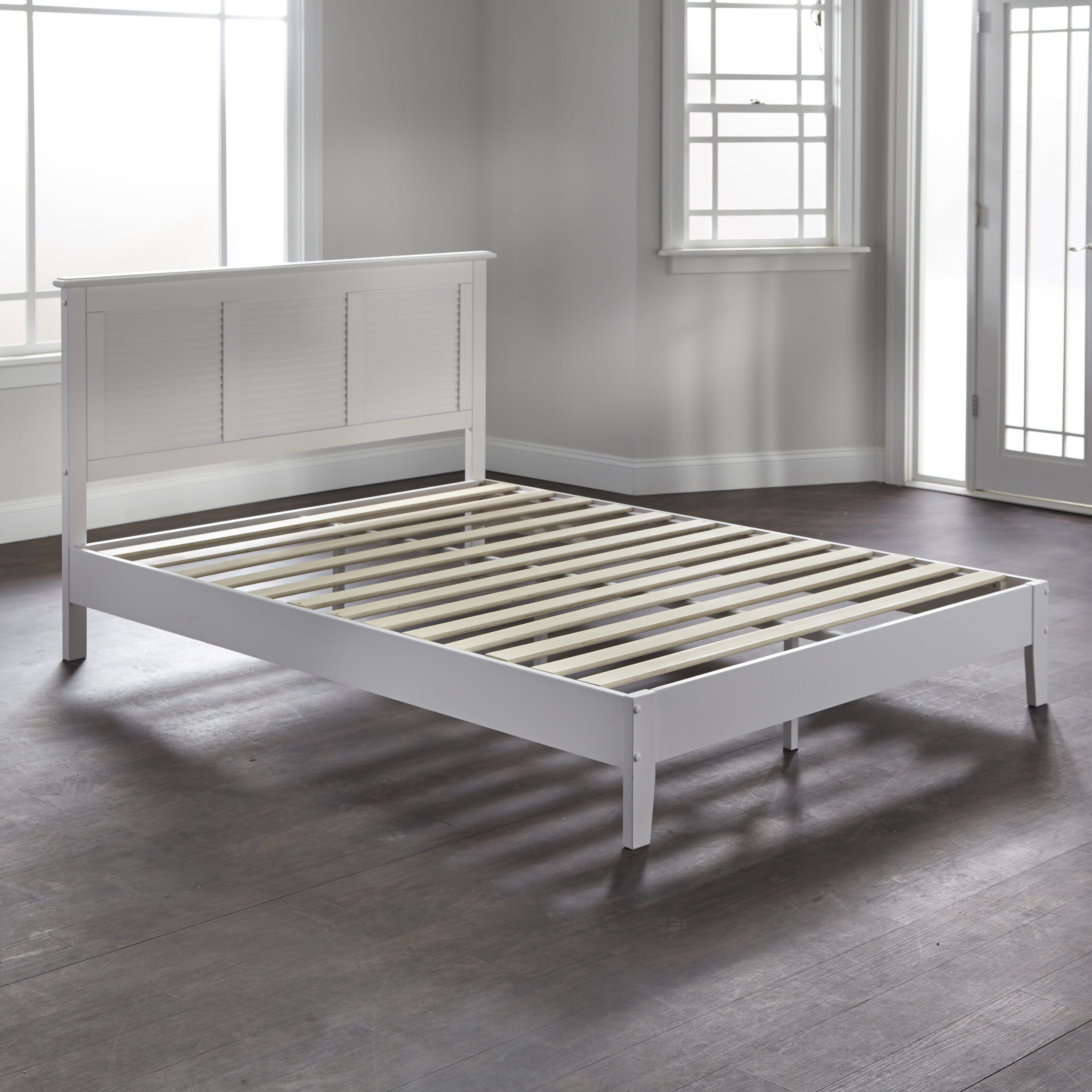 Lubi PWhite Queen Wood Platform Bed - Image 7