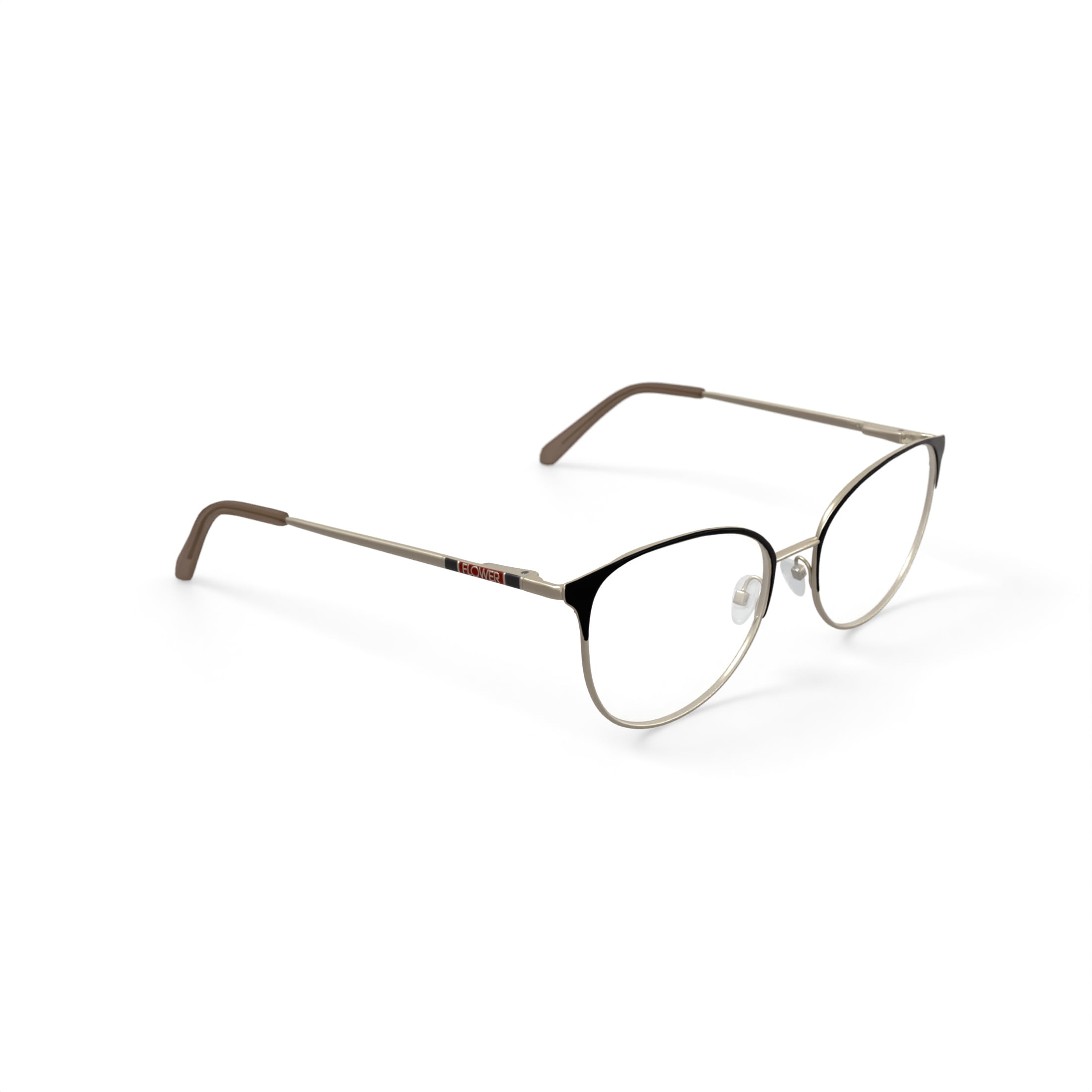 Flower Women's FLR6050 Prescription Eyeglasses with Case, Black/Gold - Image 3