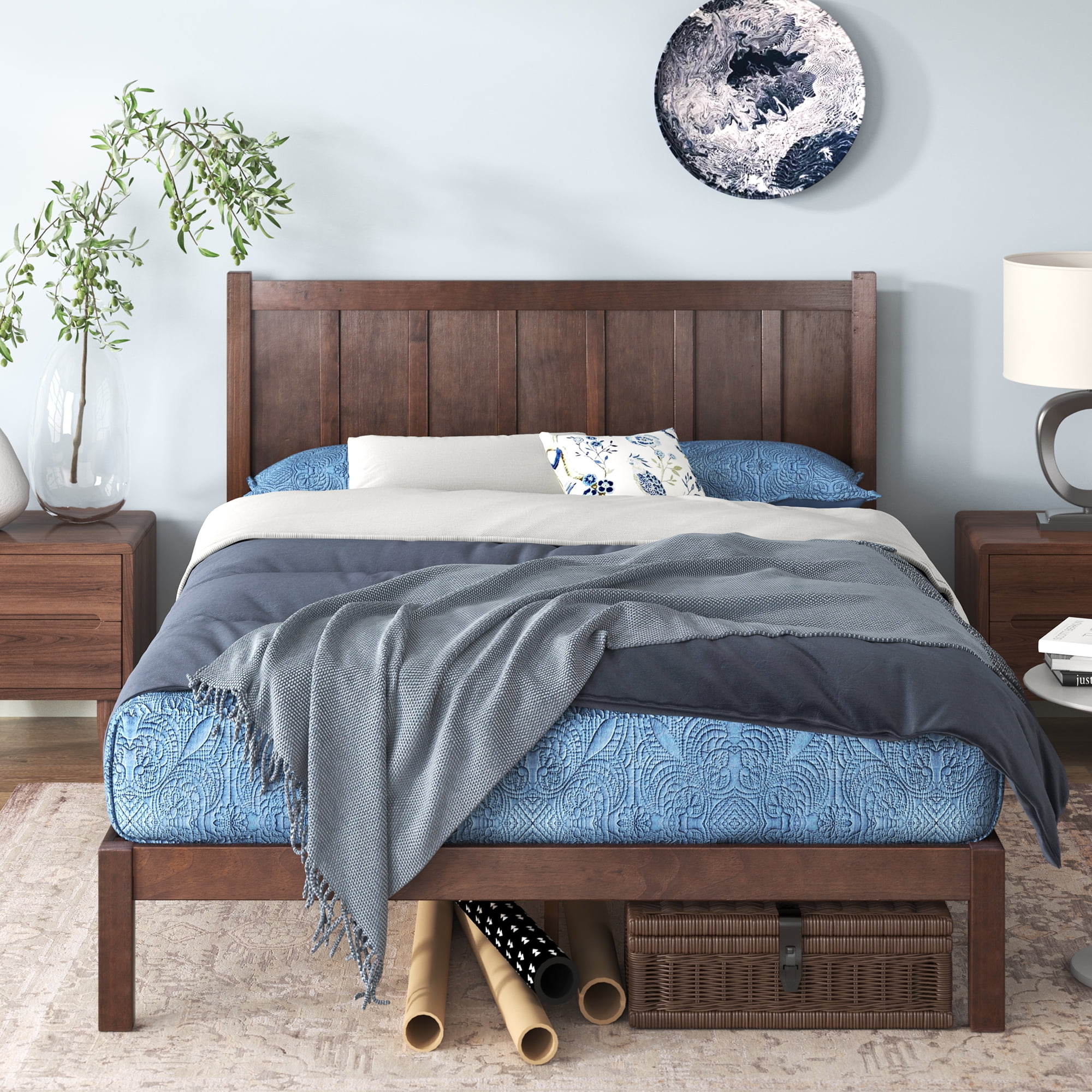 Zinus Adrian 42" Acacia Wood Rustic Platform Bed Frame, Twin - Image 6