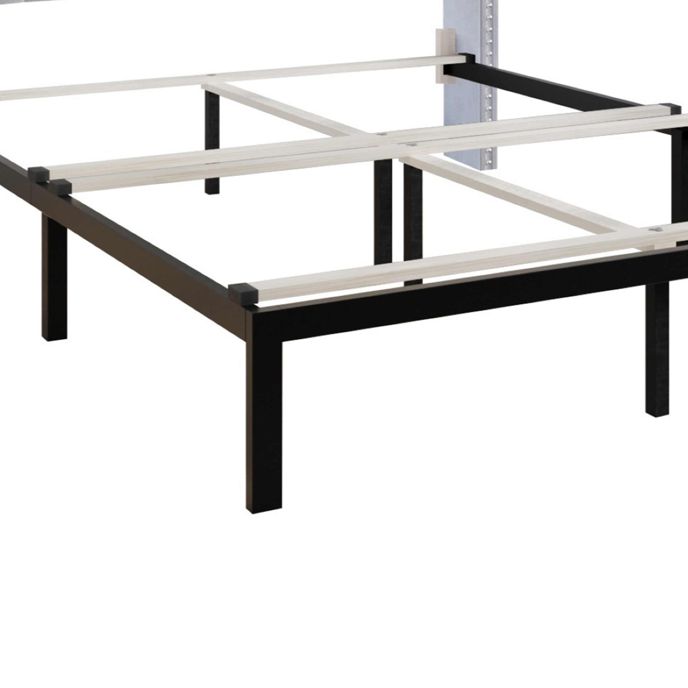 Castle Place Button Tufted Wingback Velvet Upholstered Bed, Black, Queen - Image 2