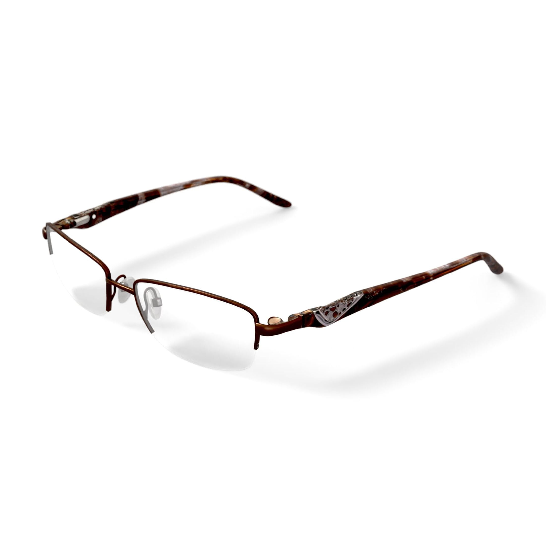 EasyClip Women's S3208 Rectangular Prescription Eyeglasses with Case, Brown - Image 2