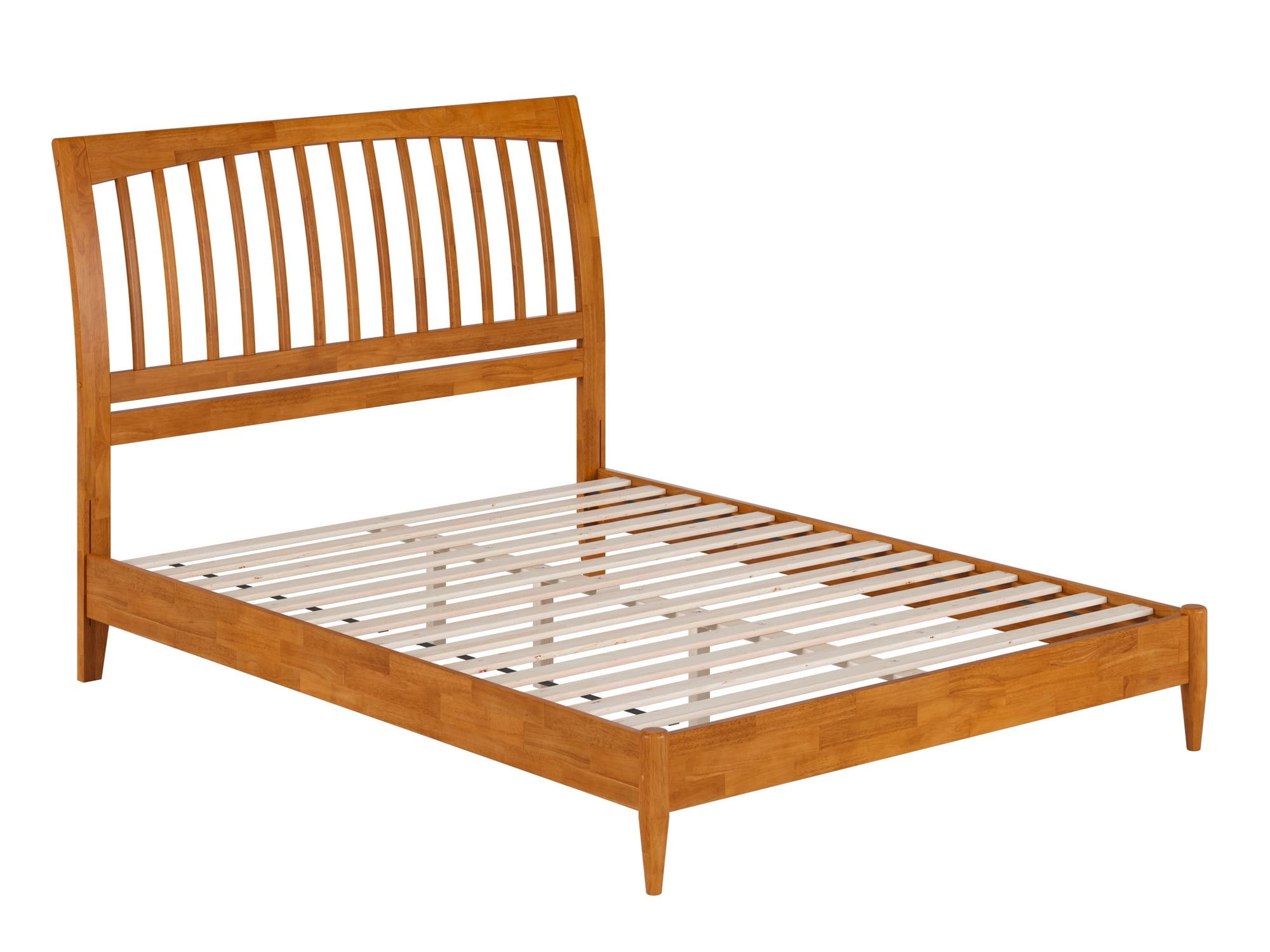 AFI Orleans Queen Solid Wood Low Profile Sleigh Platform Bed, Light Toffee - Image 2