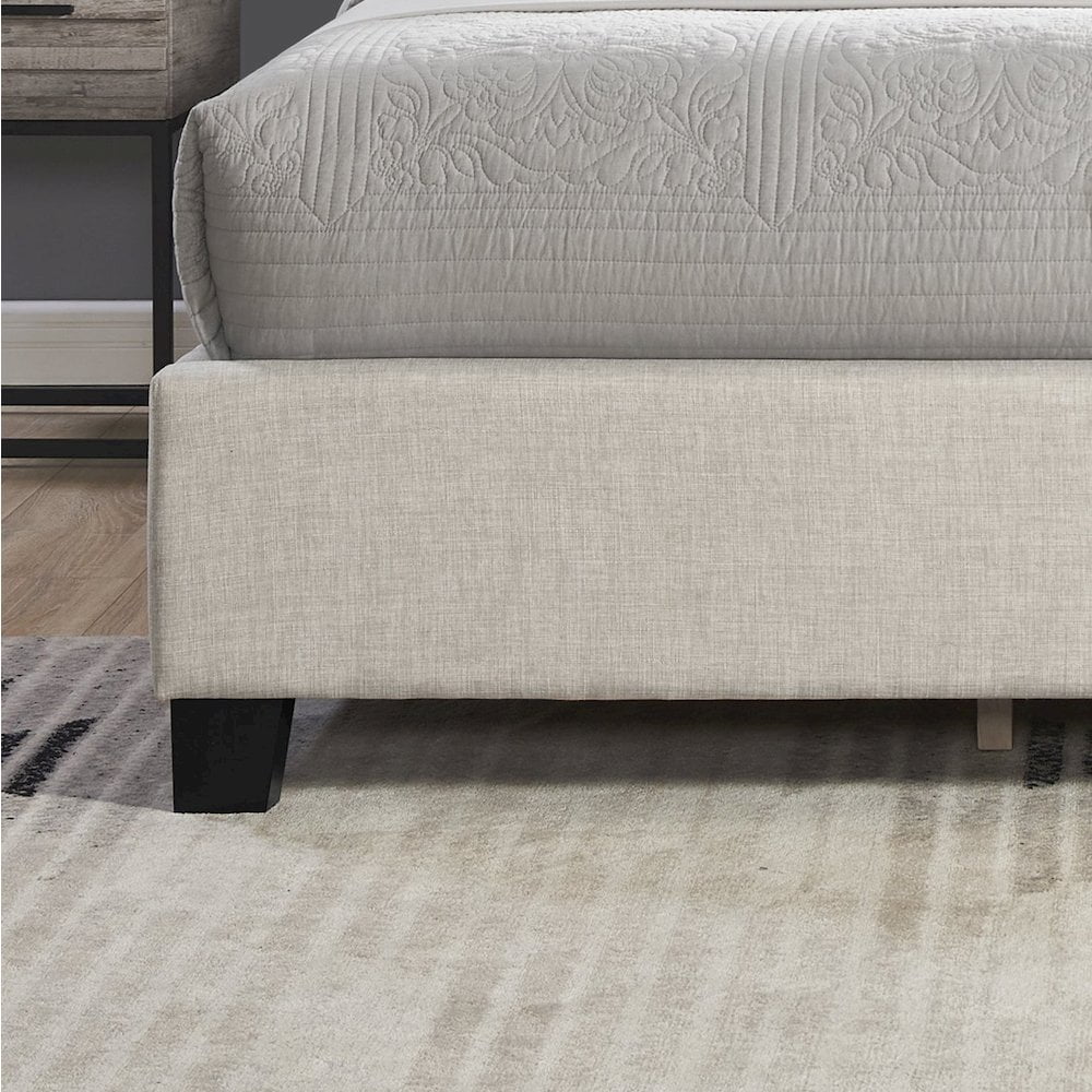 Nantarre Fabric Tufted Wingback Upholstered Bed with Nailhead Trim,Tan - Image 3