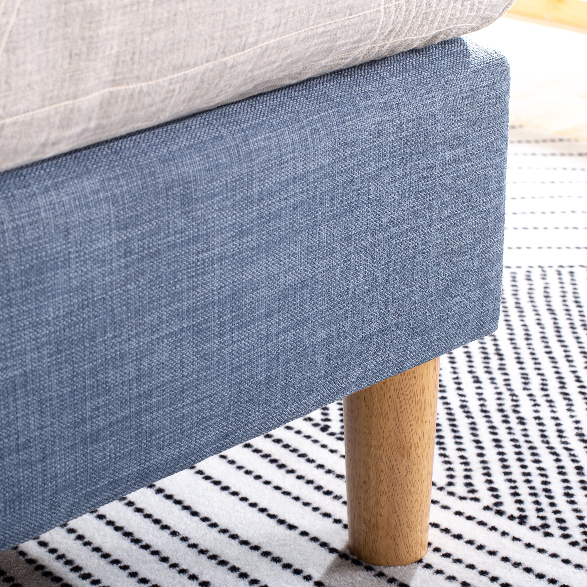 Zinus Lottie 43" Upholstered Platform Bed Frame, Blue Slate, Queen - Image 4