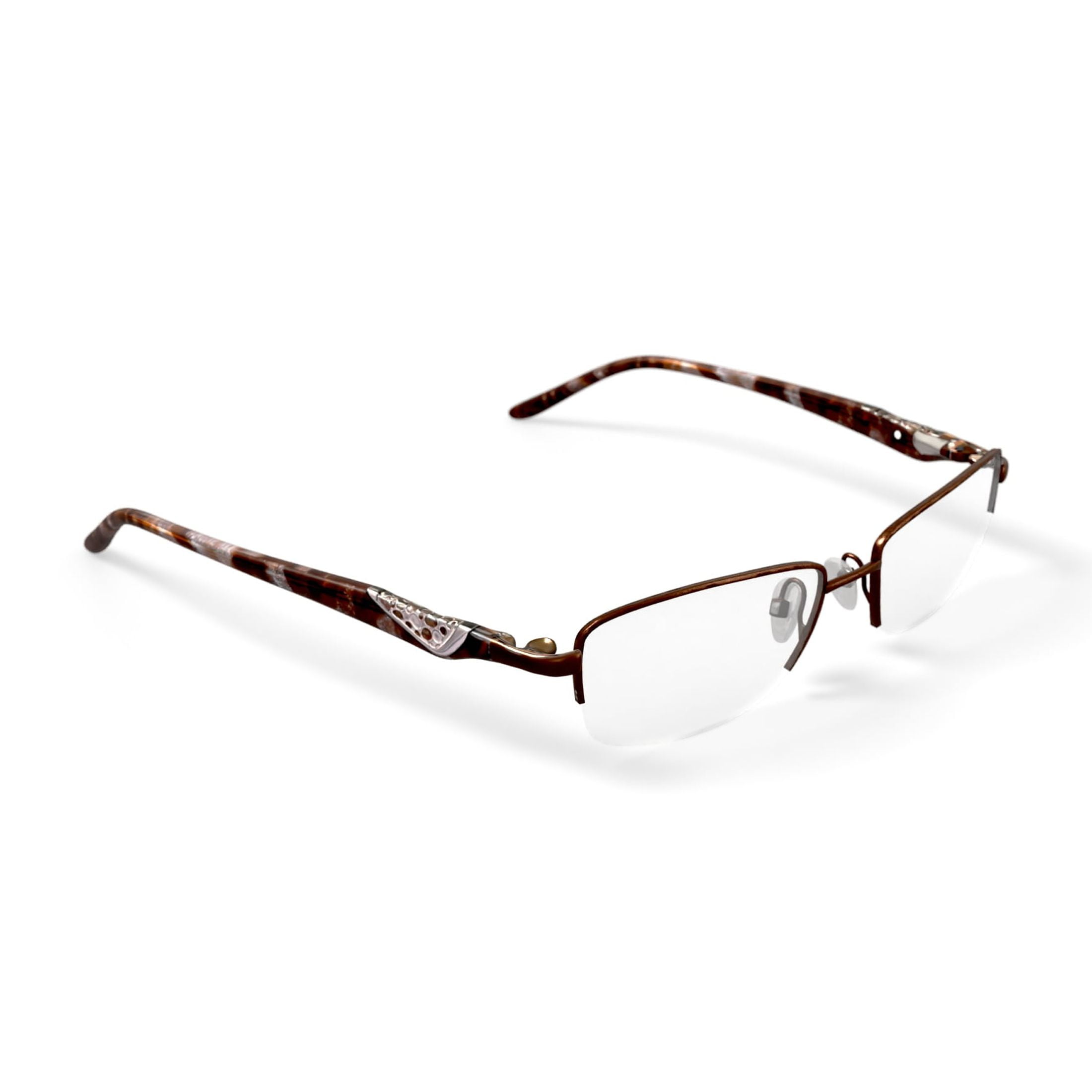 EasyClip Women's S3208 Rectangular Prescription Eyeglasses with Case, Brown - Image 3