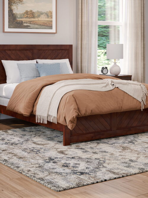 AFI Canyon Walnut Solid Wood Foundation Bed Frame with Matching Footboard, Full