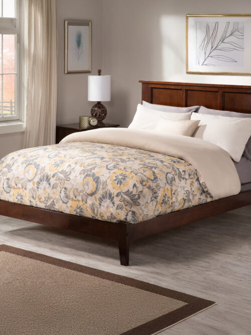 AFI Madison Full Solid Wood Foundation Bed, Walnut