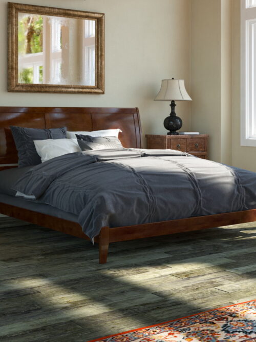 AFI Portland King Wood Traditional Bed Frame with Sleigh Headboard, Walnut