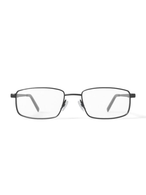 Adolfo Men's Admiral Rectangular Prescription Eyeglasses with Case, Gunmetal