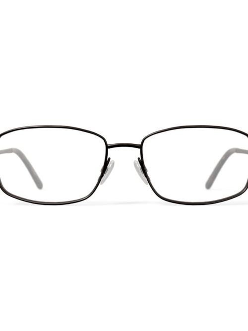 Adolfo Men's Brigadier Square Prescription Eyeglasses with Case, Gunmetal