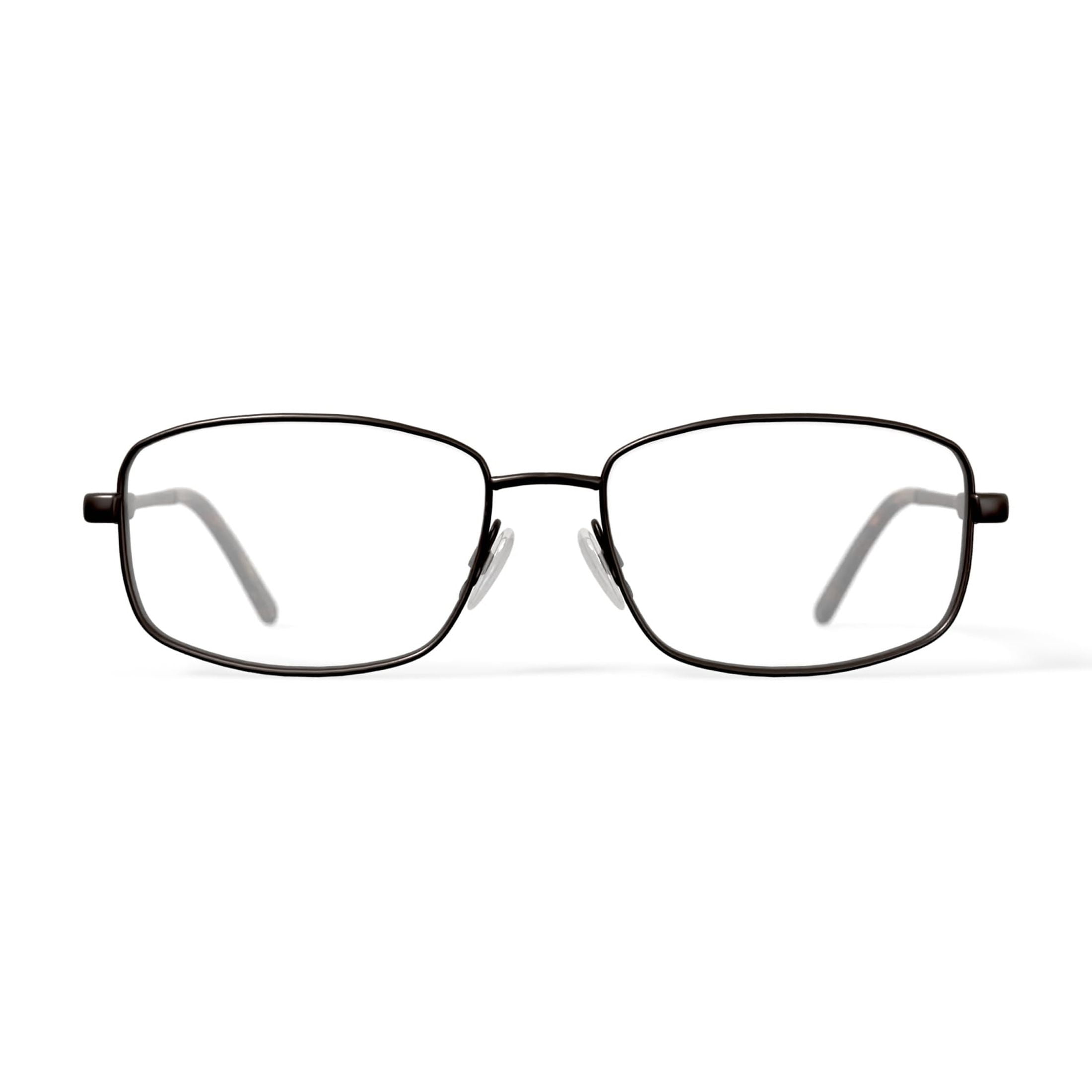 Adolfo Men's Brigadier Square Prescription Eyeglasses with Case, Gunmetal