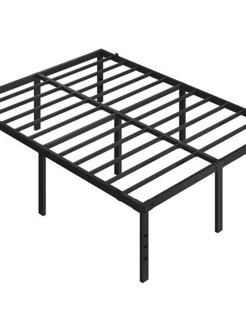Alden Design Queen Size 18" Platform Bed Frame, No Box Spring Needed, Adult, Black