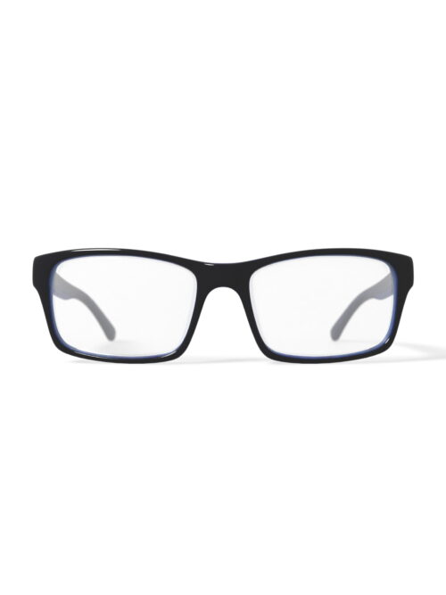 American Classics Men's Carter Square Prescription Eyeglasses with Case, Black/Blue