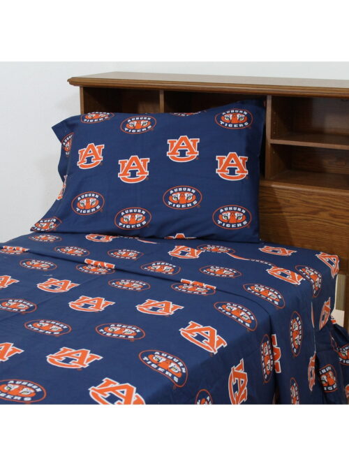 Auburn Tigers Sheet Set Choose From Your Size and Color Blue Microfiber Twin XL N/A
