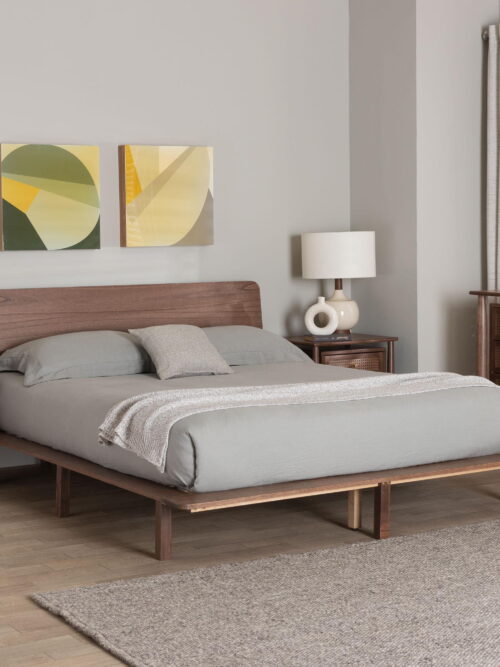 Baxton Studio Alyssa Japandi Platform Bed, Queen, Walnut Brown