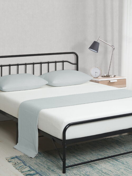 Best Price Mattress 12 Inch All-in-One Easy Setup Metal Platform Bed with Steel Slats and Headboard