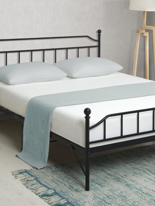 Best Price Mattress Roxbury Twin Modern Steel Platform Bed, Black